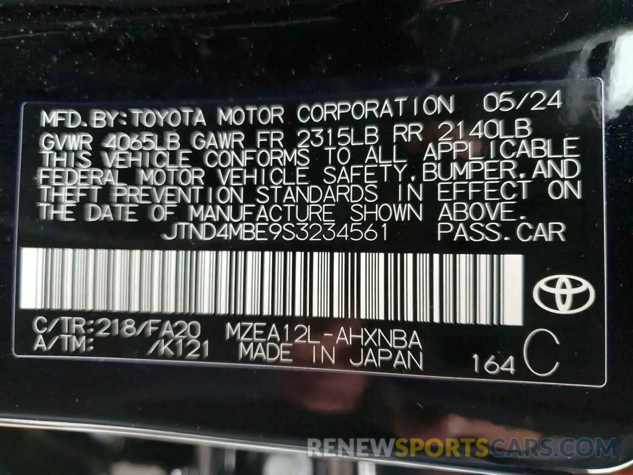 12 Photograph of a damaged car JTND4MBE9S3234561 TOYOTA COROLLA 2025