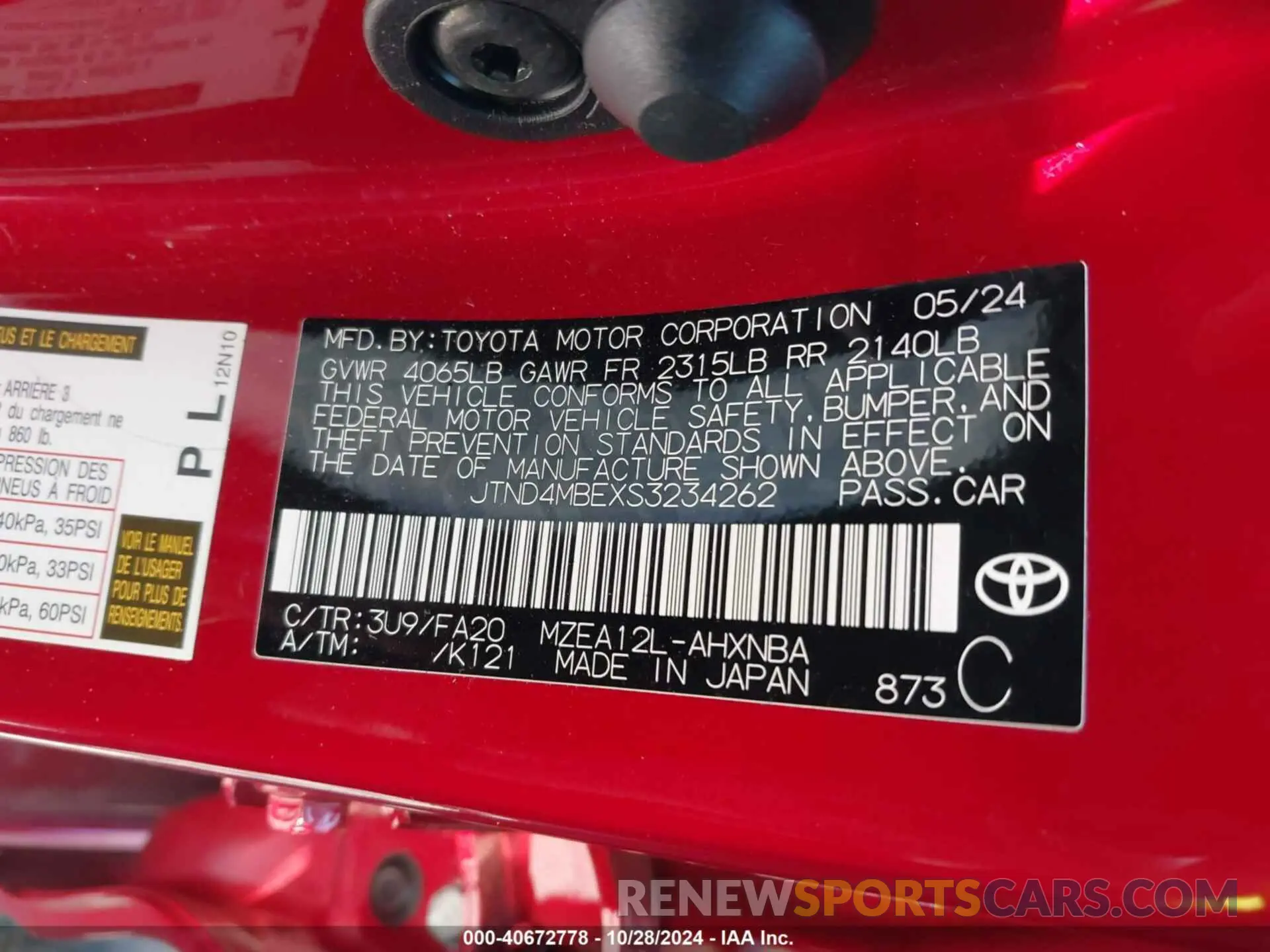 9 Photograph of a damaged car JTND4MBEXS3234262 TOYOTA COROLLA 2025