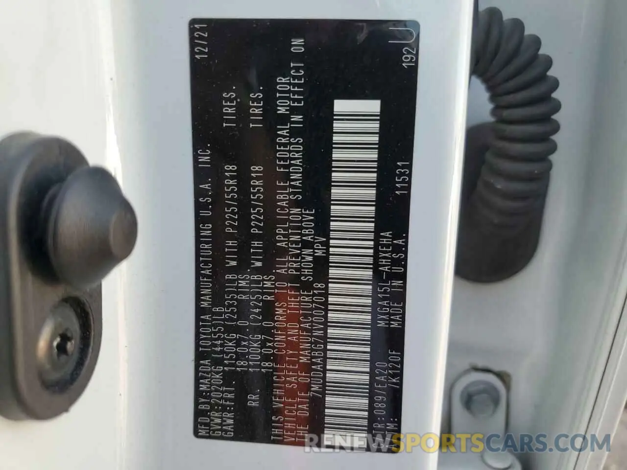 14 Photograph of a damaged car 7MUDAABG7NV007018 TOYOTA COROLLA CR 2022
