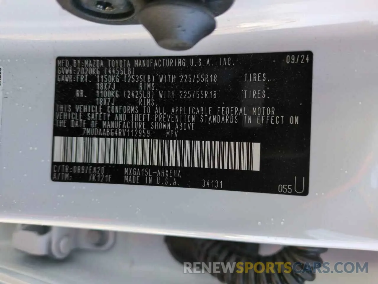 12 Photograph of a damaged car 7MUDAABG4RV112959 TOYOTA COROLLA CR 2024
