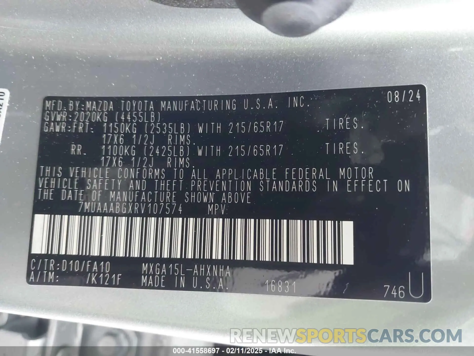 9 Photograph of a damaged car 7MUAAABGXRV107574 TOYOTA COROLLA CROSS 2024