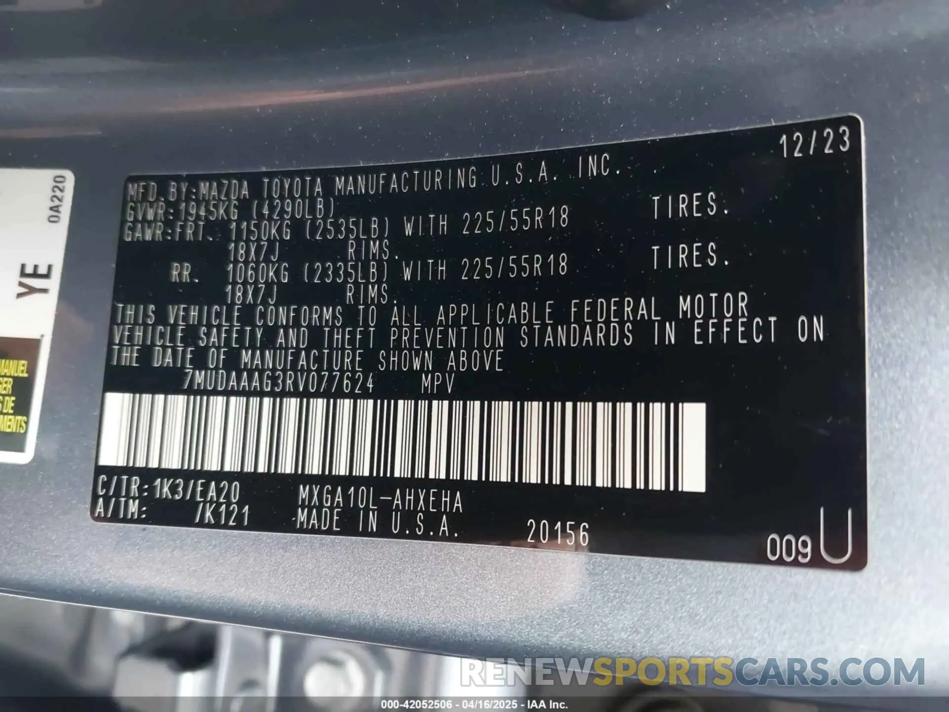 9 Photograph of a damaged car 7MUDAAAG3RV077624 TOYOTA COROLLA CROSS 2024