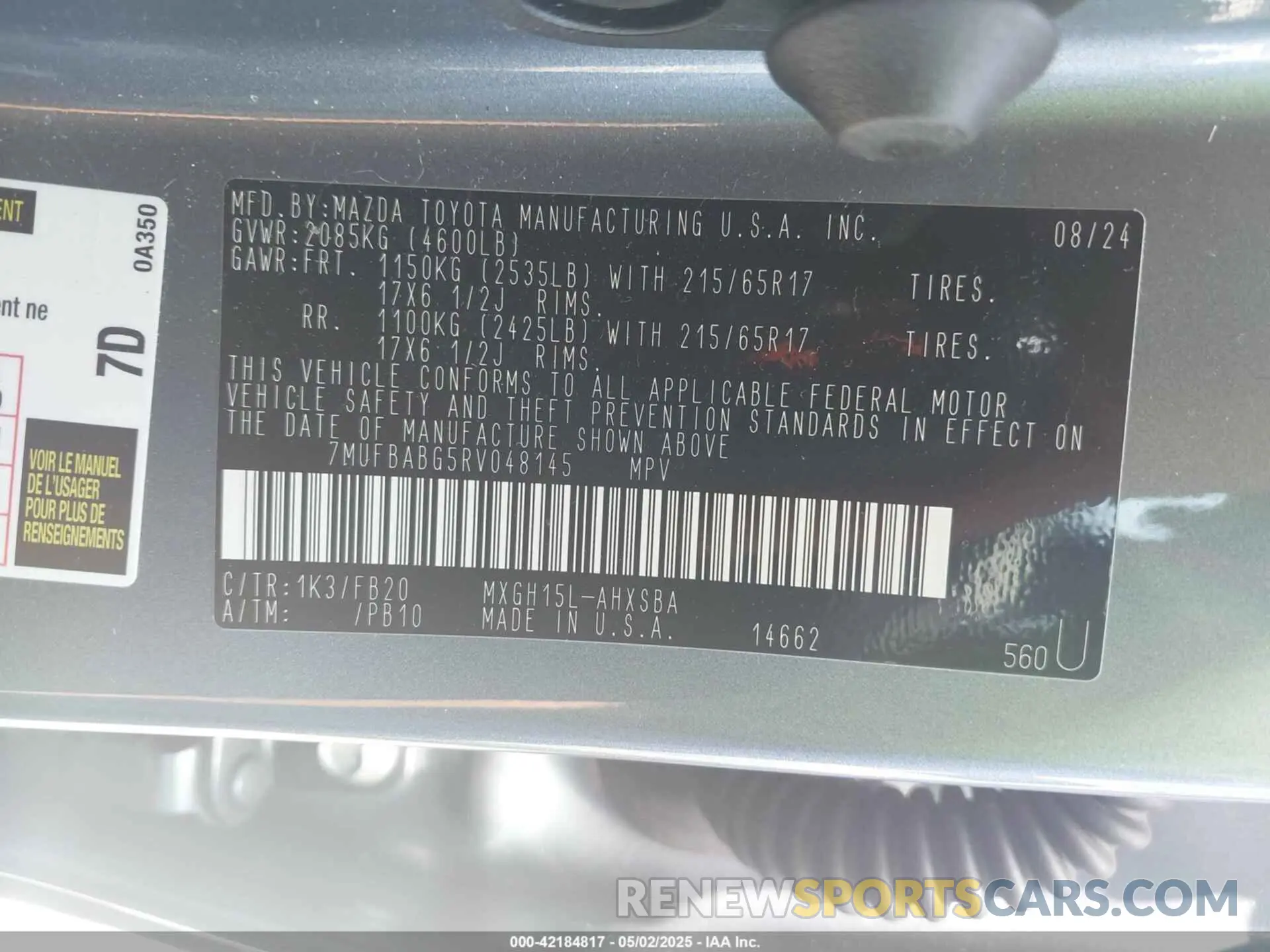 9 Photograph of a damaged car 7MUFBABG5RV048145 TOYOTA COROLLA CROSS HYBRID 2024