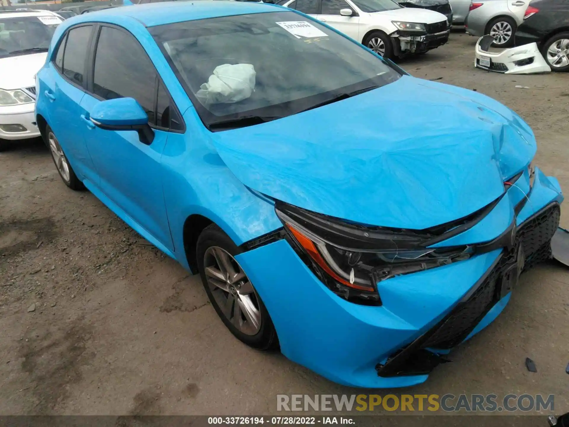 1 Photograph of a damaged car JTNK4RBE2K3038255 TOYOTA COROLLA HATCHBACK 2019