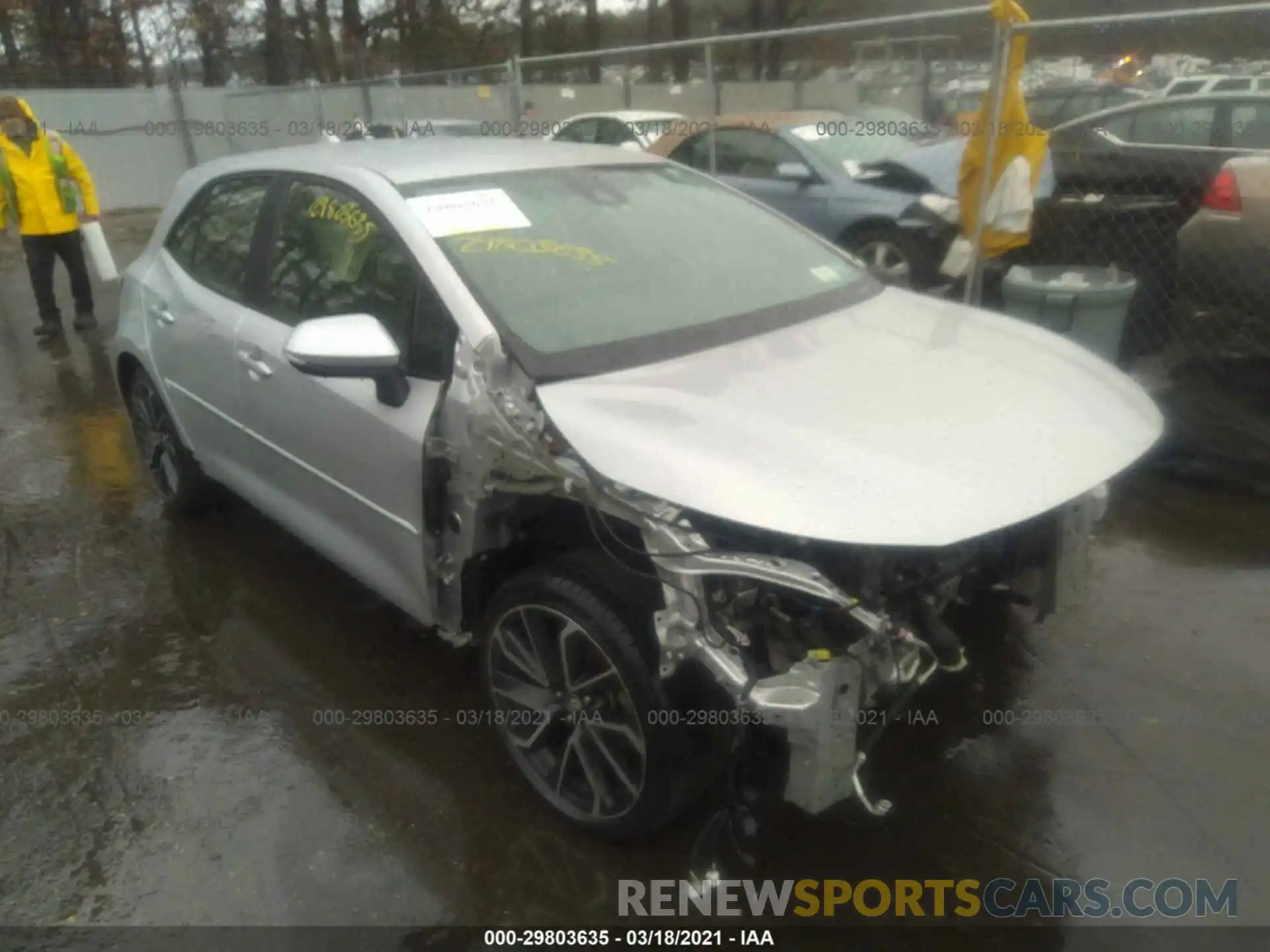 1 Photograph of a damaged car JTNK4RBE7K3000651 TOYOTA COROLLA HATCHBACK 2019