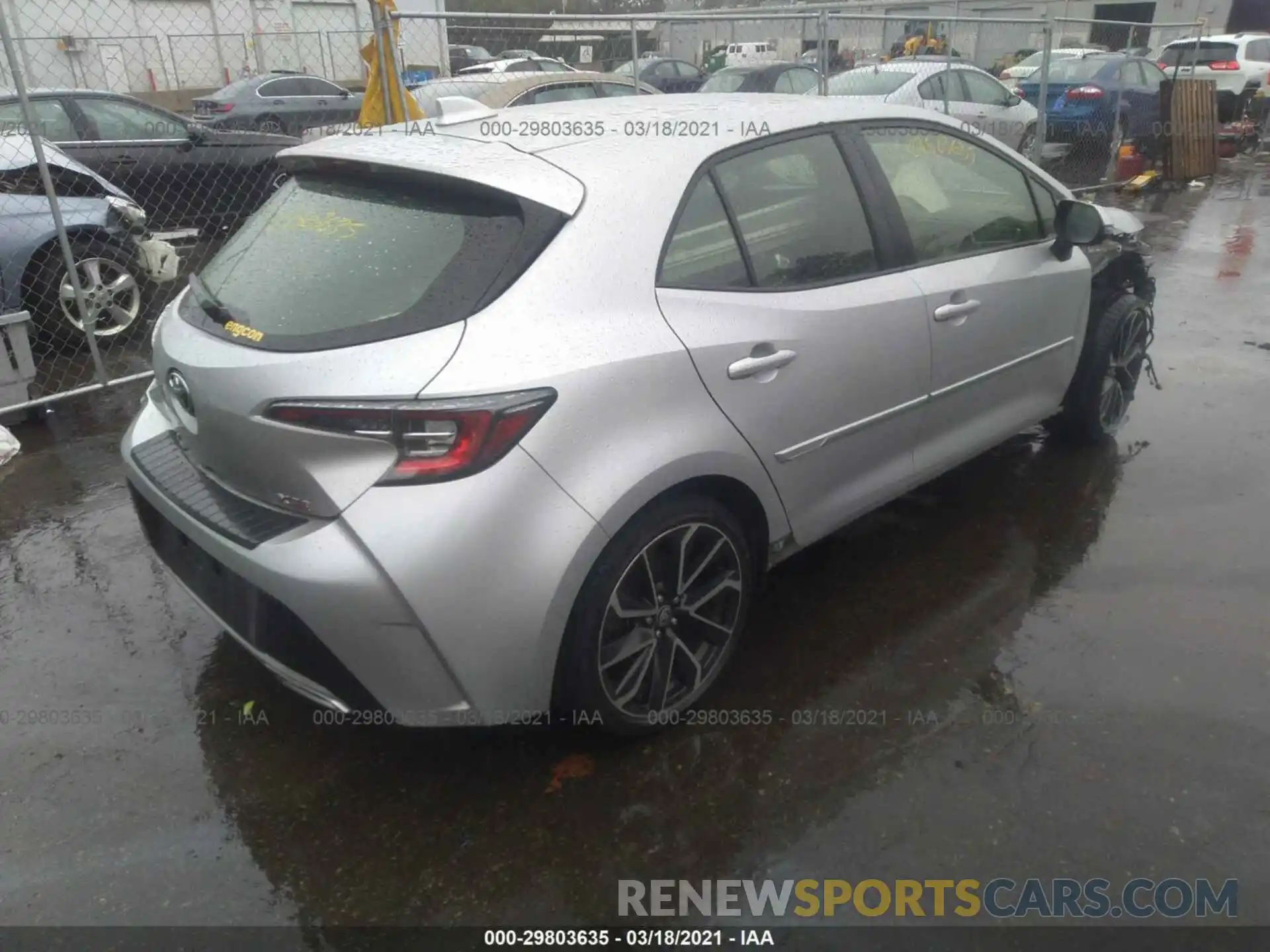 4 Photograph of a damaged car JTNK4RBE7K3000651 TOYOTA COROLLA HATCHBACK 2019