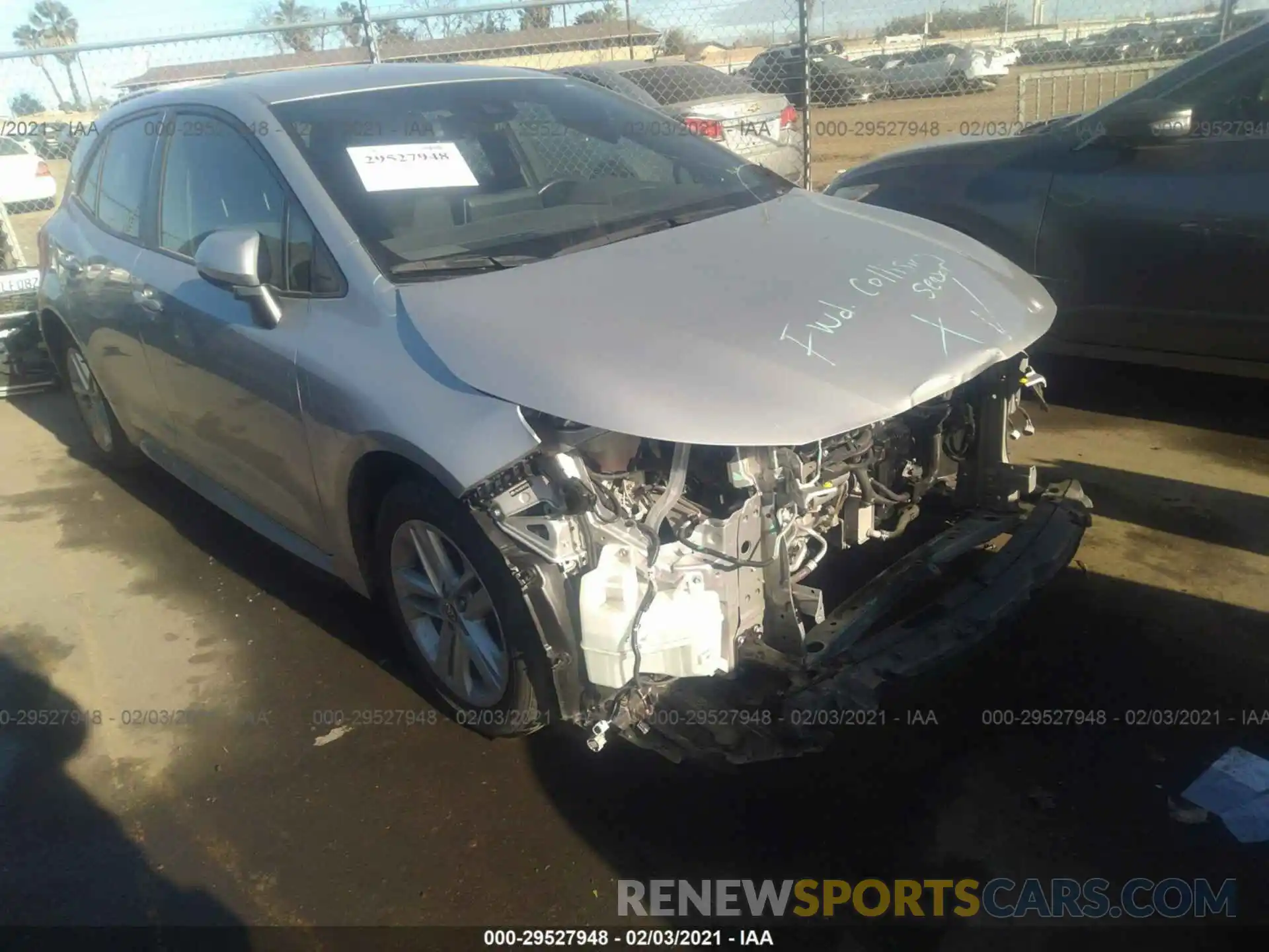 1 Photograph of a damaged car JTNK4RBE8K3009696 TOYOTA COROLLA HATCHBACK 2019