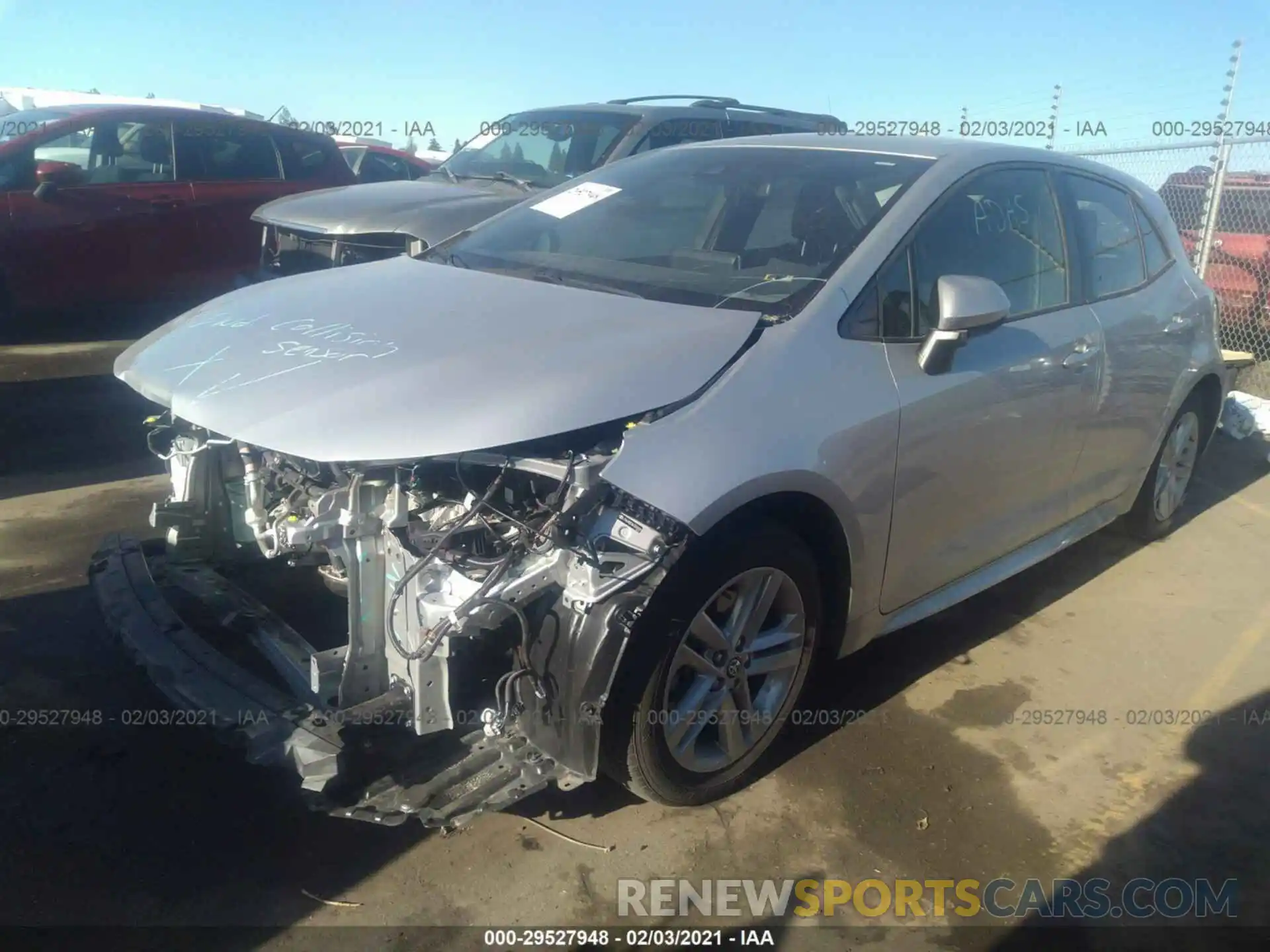 2 Photograph of a damaged car JTNK4RBE8K3009696 TOYOTA COROLLA HATCHBACK 2019