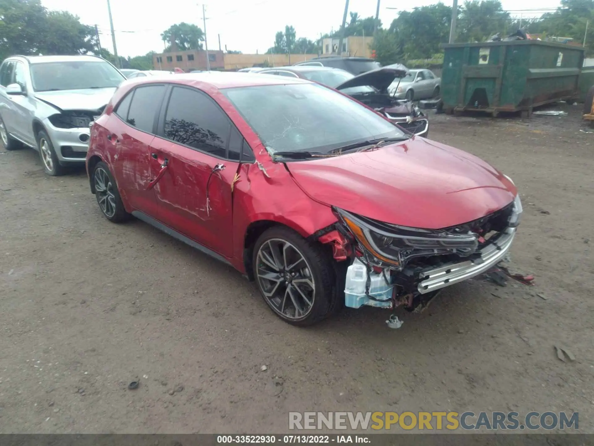 1 Photograph of a damaged car JTNA4MBE0N3167842 TOYOTA COROLLA HATCHBACK 2022