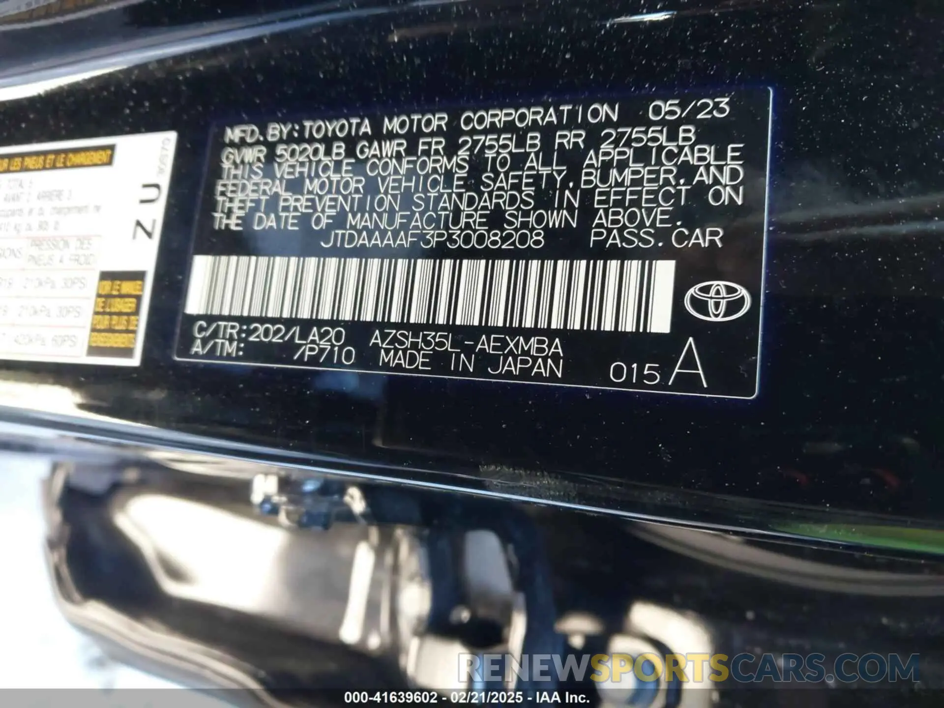 9 Photograph of a damaged car JTDAAAAF3P3008208 TOYOTA CROWN 2023