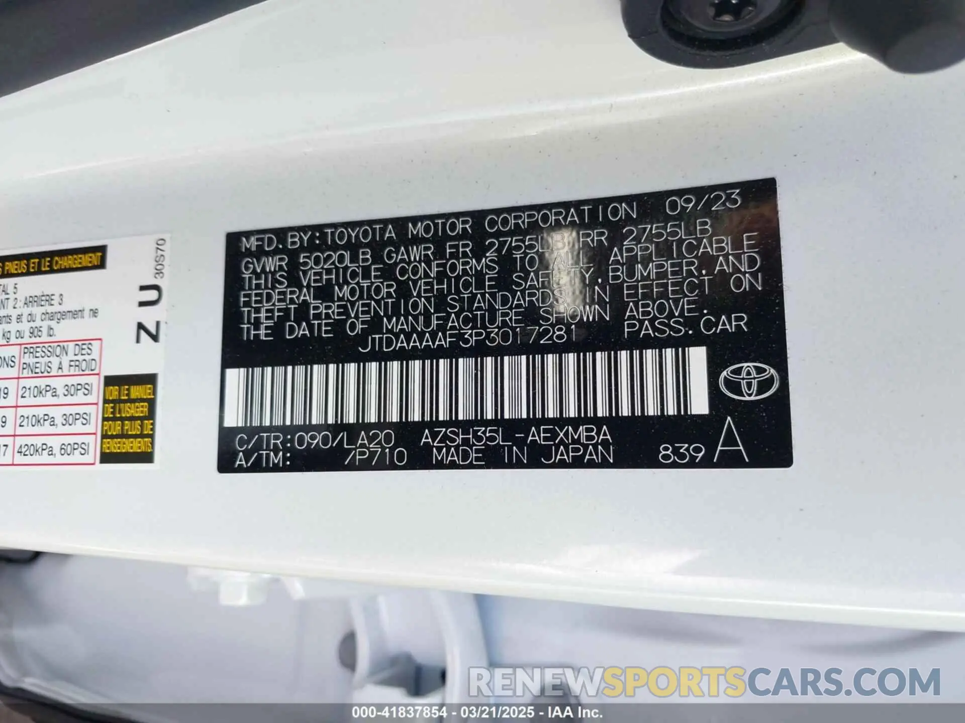 9 Photograph of a damaged car JTDAAAAF3P3017281 TOYOTA CROWN 2023