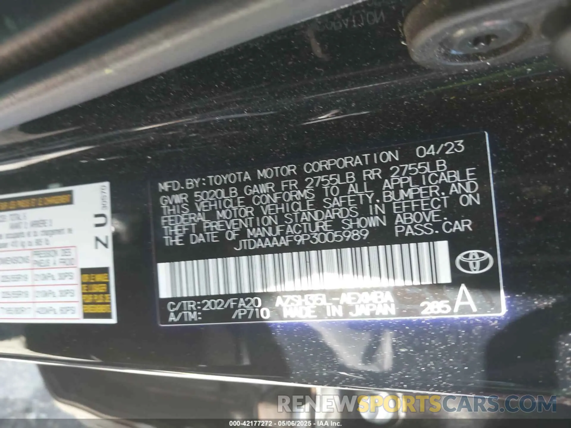 9 Photograph of a damaged car JTDAAAAF9P3005989 TOYOTA CROWN 2023
