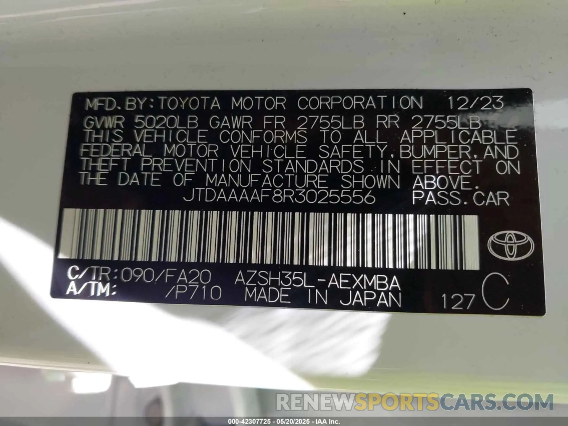 9 Photograph of a damaged car JTDAAAAF8R3025556 TOYOTA CROWN 2024
