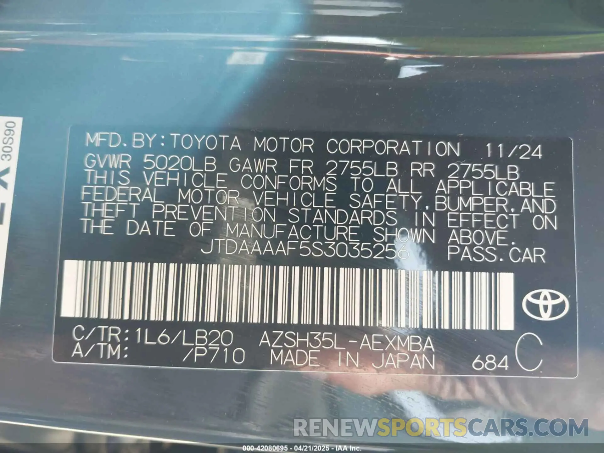 9 Photograph of a damaged car JTDAAAAF5S3035256 TOYOTA CROWN 2025