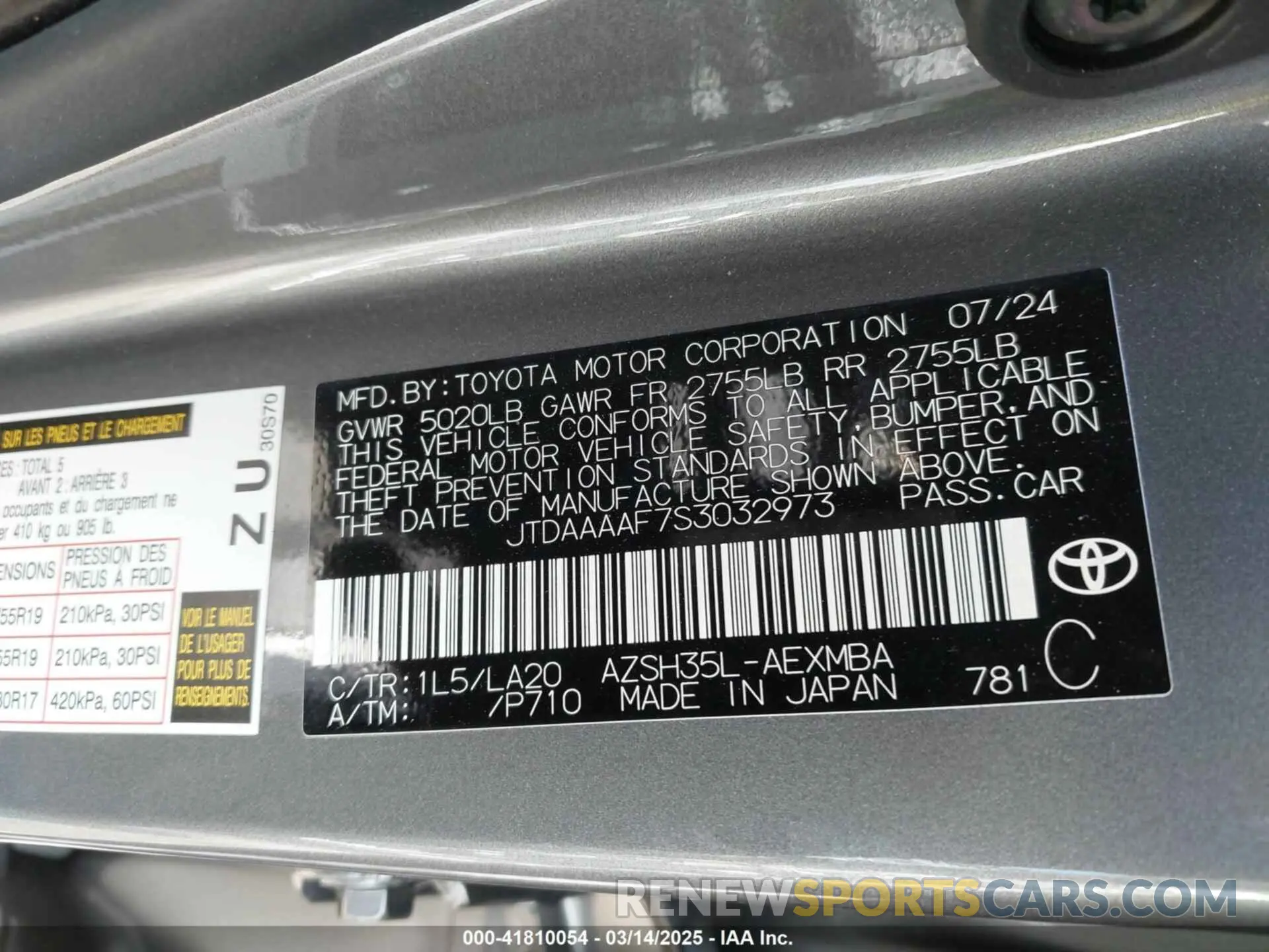 9 Photograph of a damaged car JTDAAAAF7S3032973 TOYOTA CROWN 2025