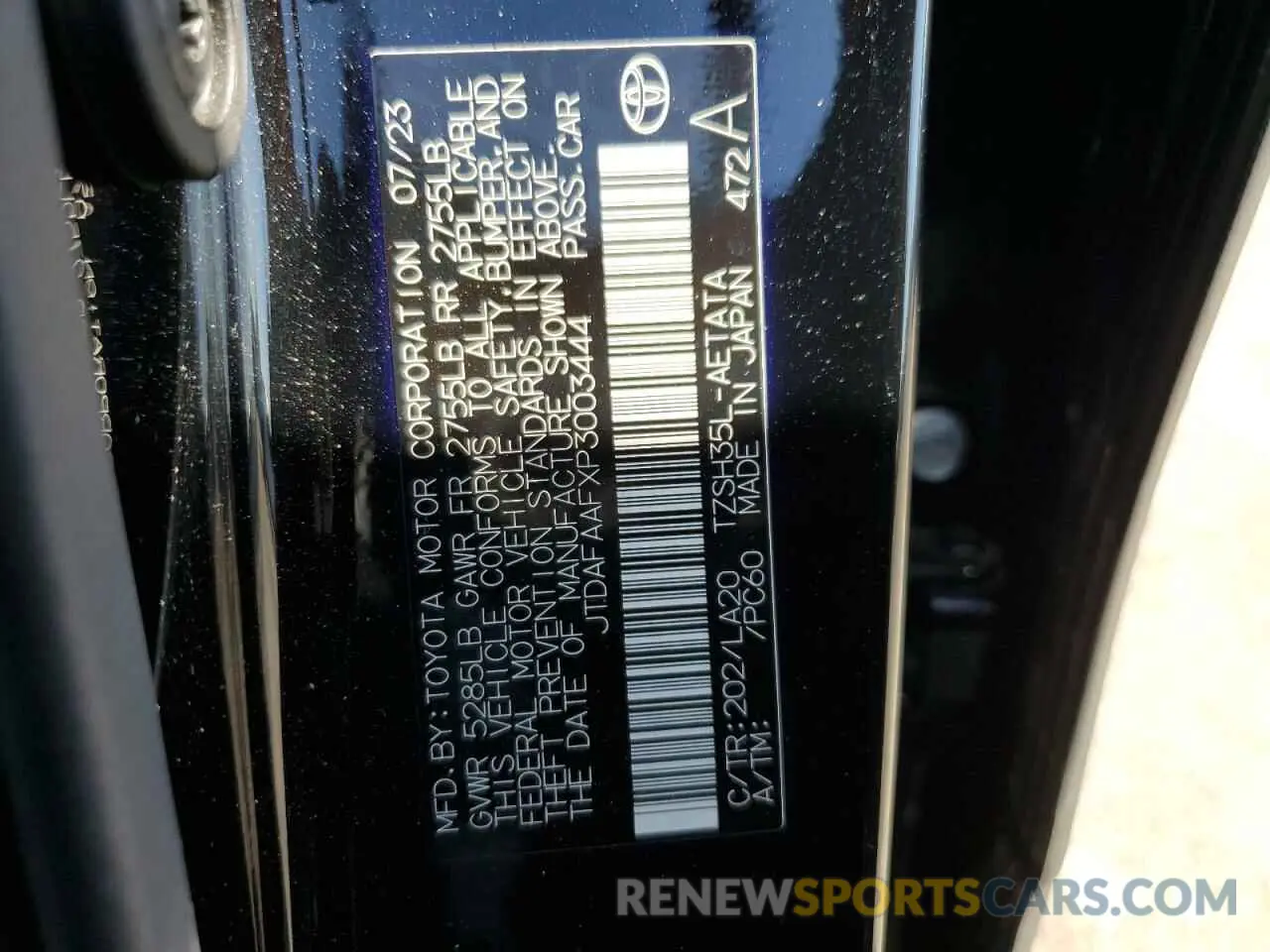 13 Photograph of a damaged car JTDAFAAFXP3003444 TOYOTA CROWN PLAT 2023