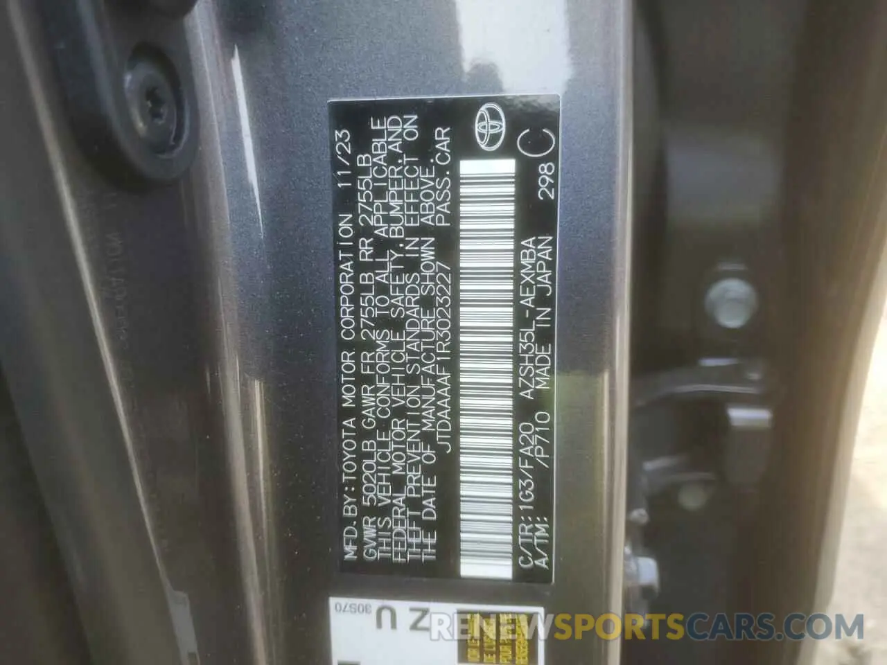 15 Photograph of a damaged car JTDAAAAF1R3023227 TOYOTA CROWN XLE 2024