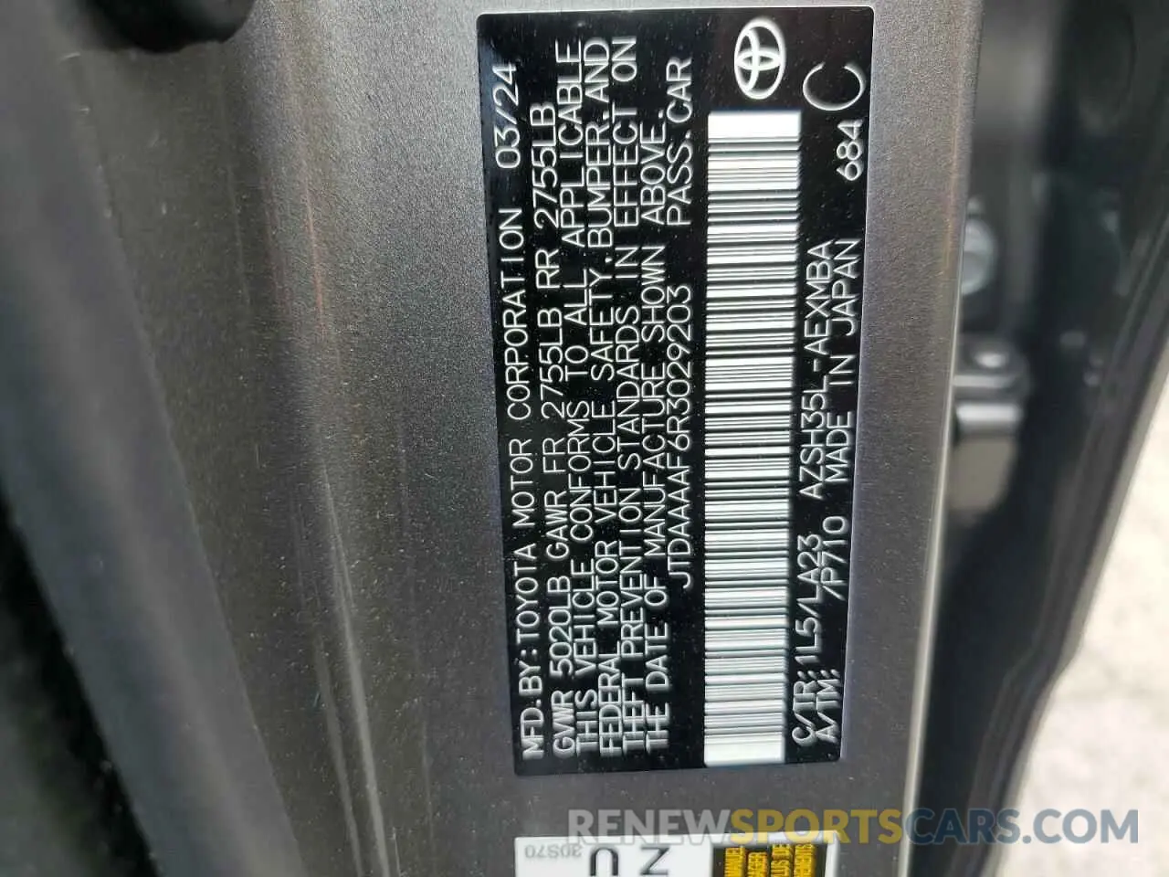 13 Photograph of a damaged car JTDAAAAF6R3029203 TOYOTA CROWN XLE 2024