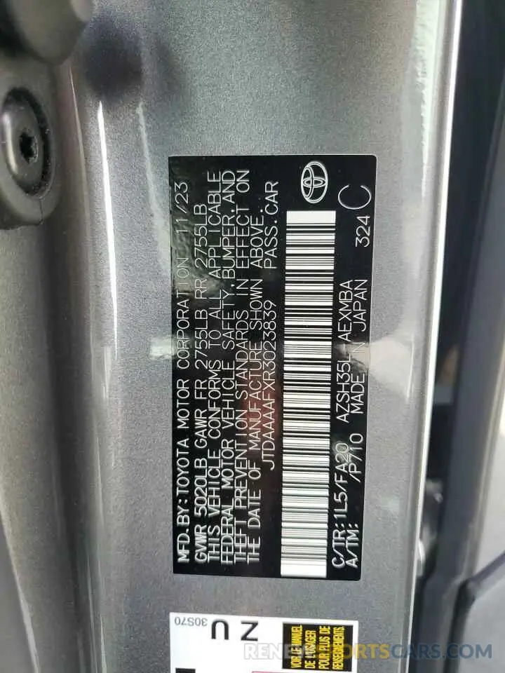 13 Photograph of a damaged car JTDAAAAFXR3023839 TOYOTA CROWN XLE 2024