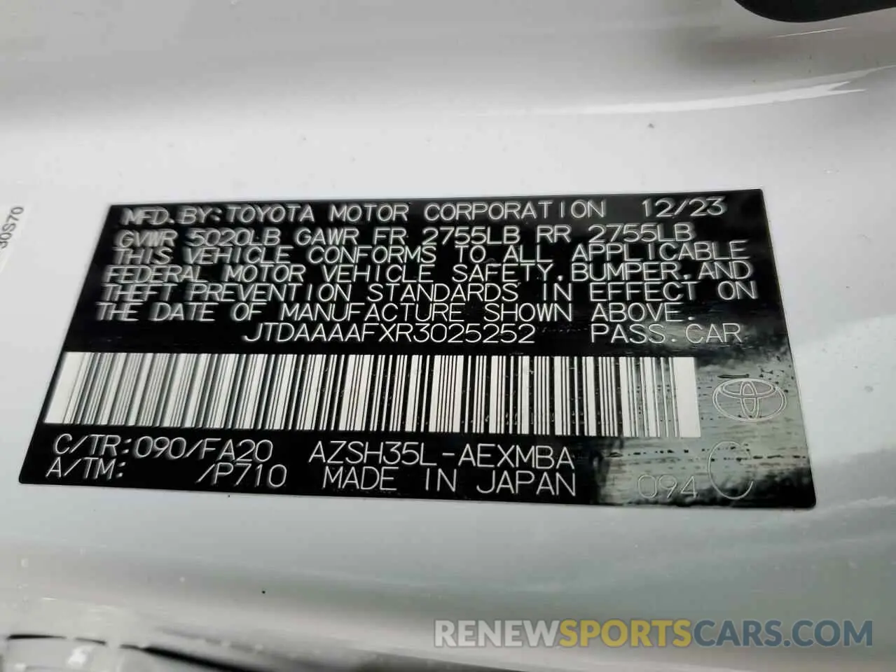 15 Photograph of a damaged car JTDAAAAFXR3025252 TOYOTA CROWN XLE 2024
