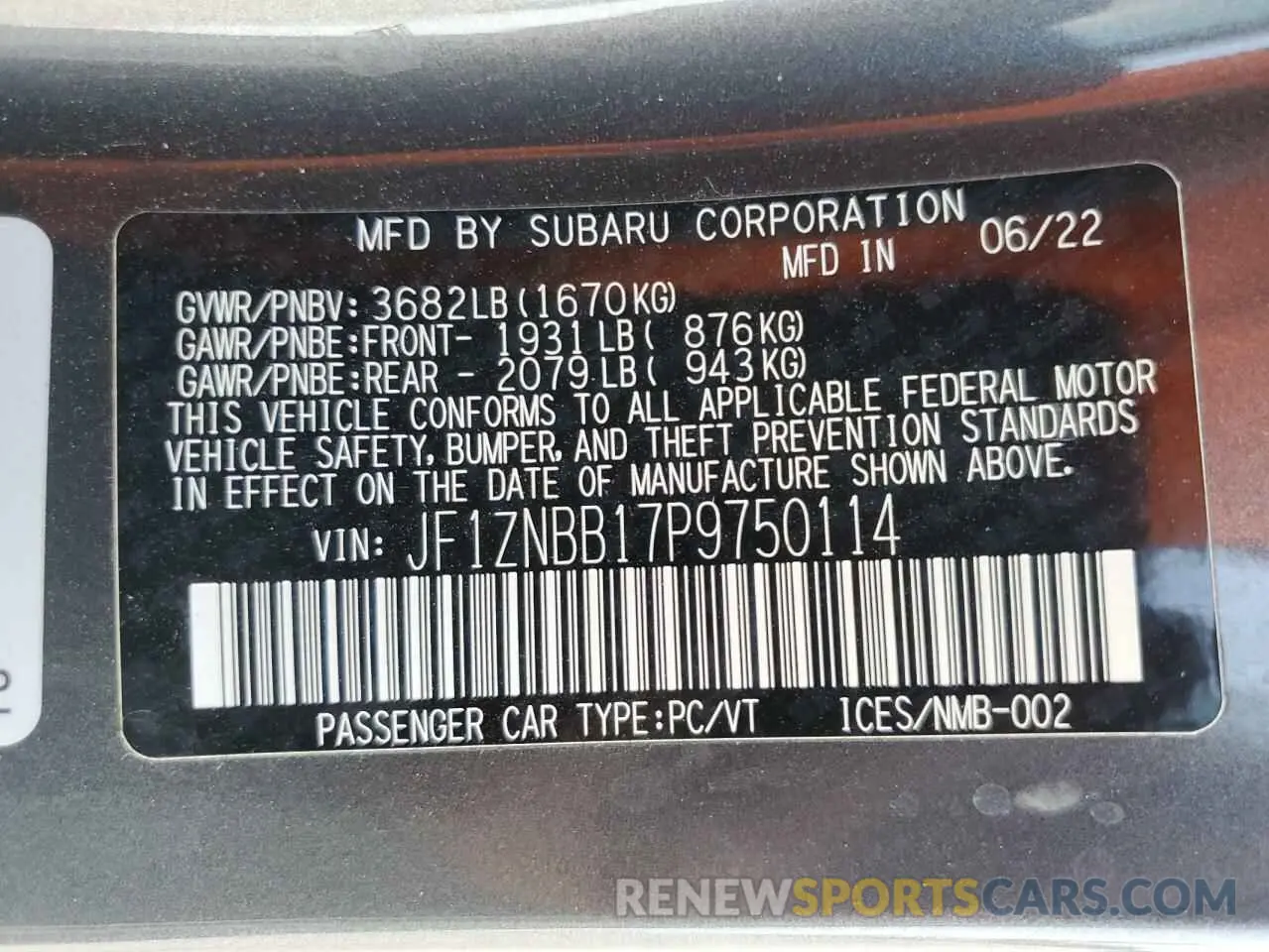13 Photograph of a damaged car JF1ZNBB17P9750114 TOYOTA GR 86 2023