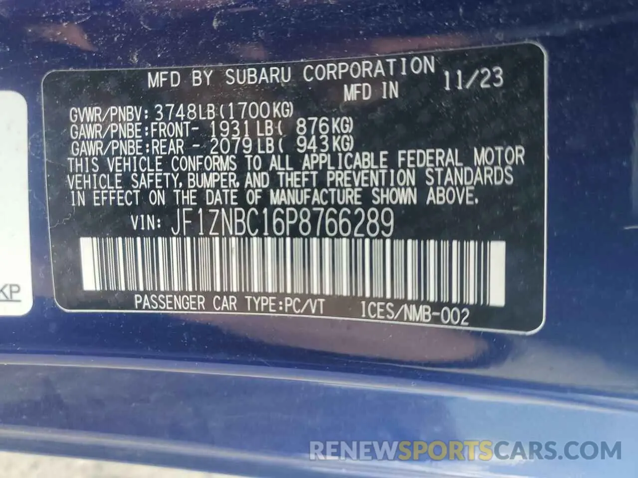 15 Photograph of a damaged car JF1ZNBC16P8766289 TOYOTA GR 86 2023
