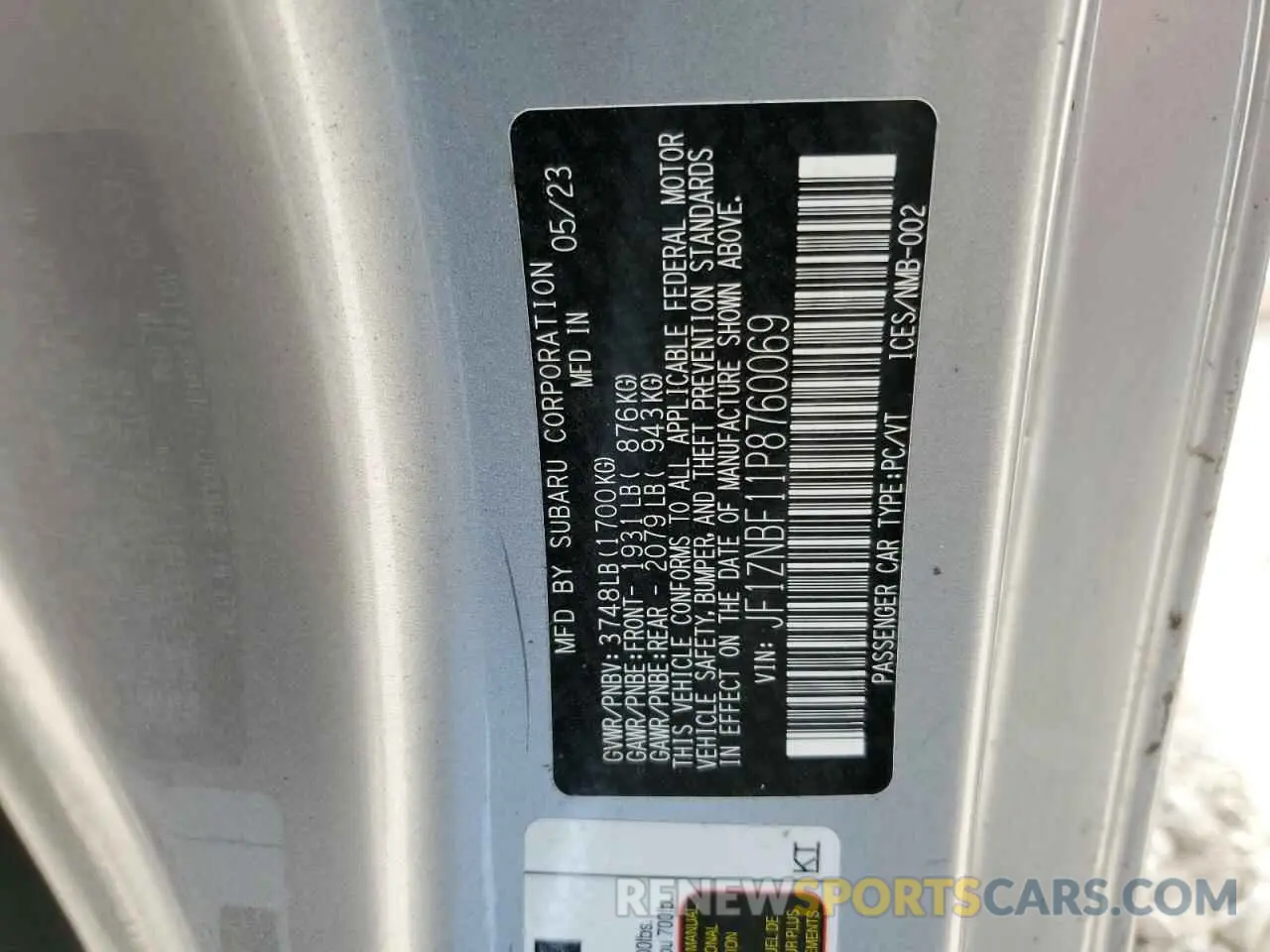 14 Photograph of a damaged car JF1ZNBF11P8760069 TOYOTA GR 86 PREM 2023