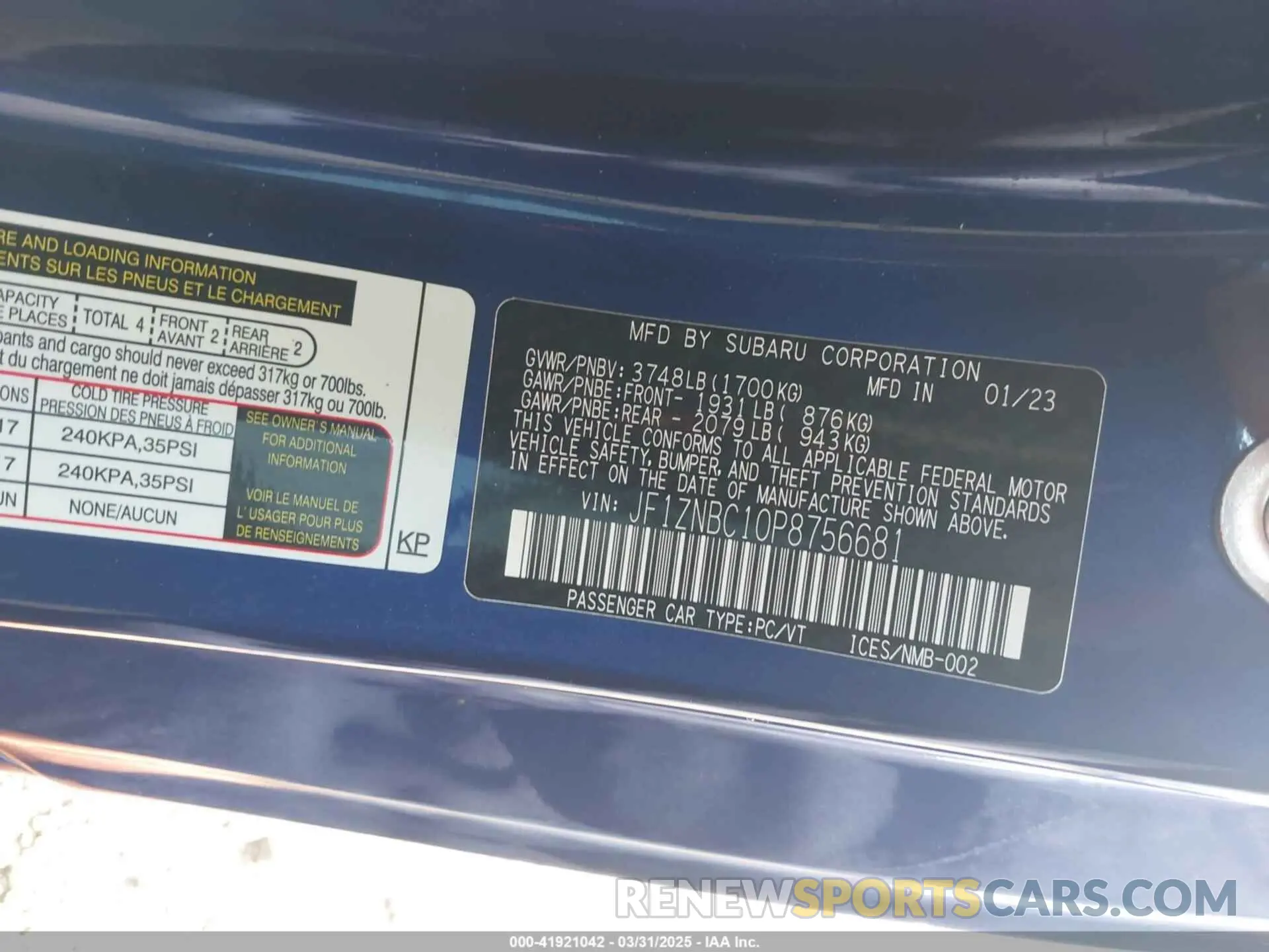 9 Photograph of a damaged car JF1ZNBC10P8756681 TOYOTA GR86 2023