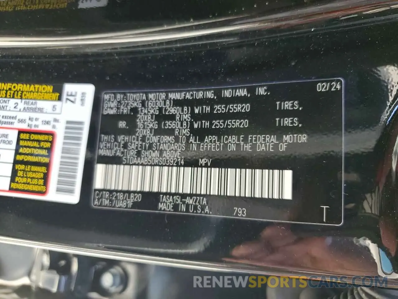 14 Photograph of a damaged car 5TDAAAB50RS039214 TOYOTA GRAND HIGH 2024