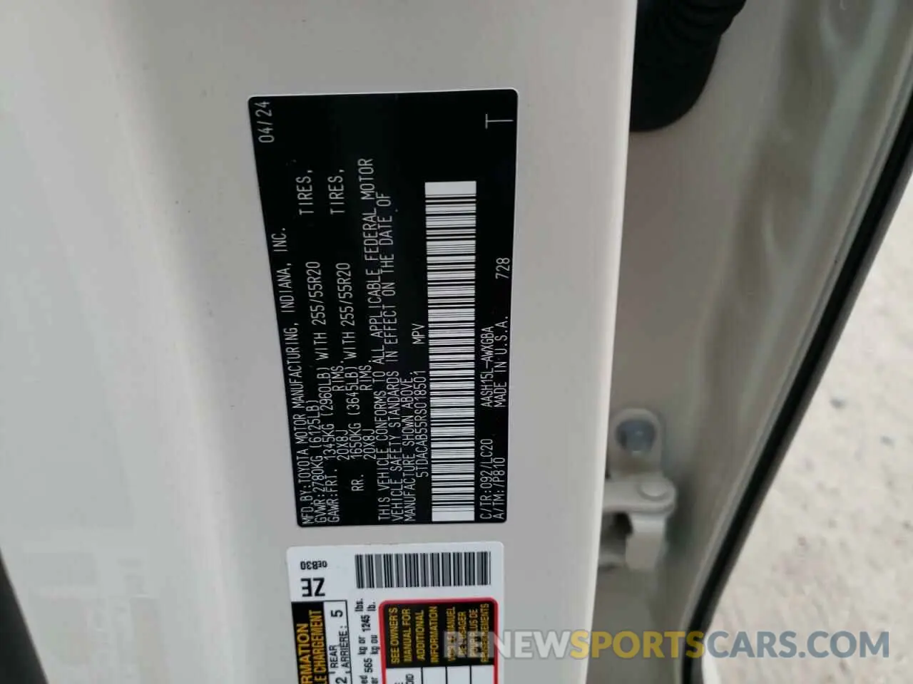 13 Photograph of a damaged car 5TDACAB55RS018501 TOYOTA GRAND HIGH 2024