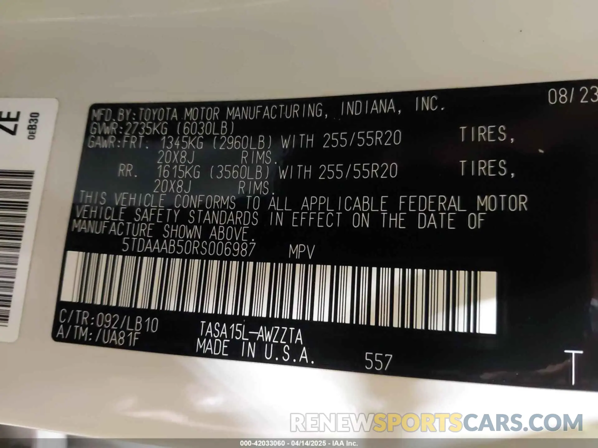 9 Photograph of a damaged car 5TDAAAB50RS006987 TOYOTA GRAND HIGHLANDER 2024