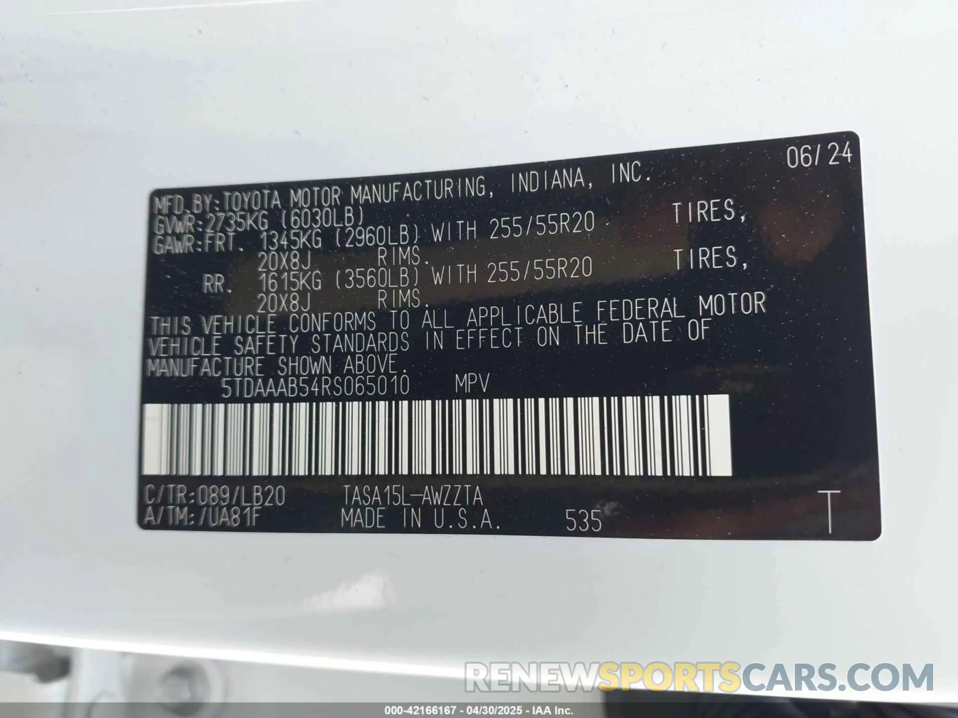 9 Photograph of a damaged car 5TDAAAB54RS065010 TOYOTA GRAND HIGHLANDER 2024