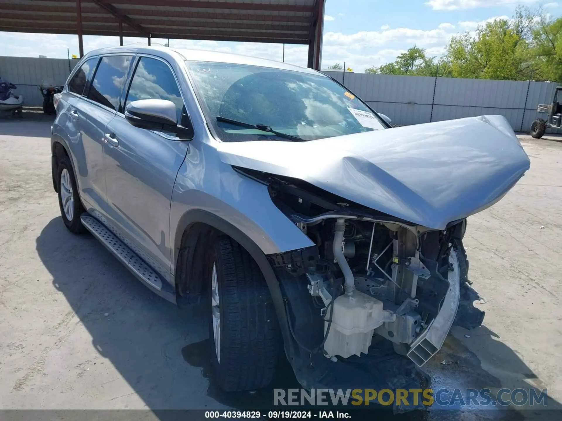 1 Photograph of a damaged car 5TDZARFHXGS021838 TOYOTA HIGHLANDER 2016