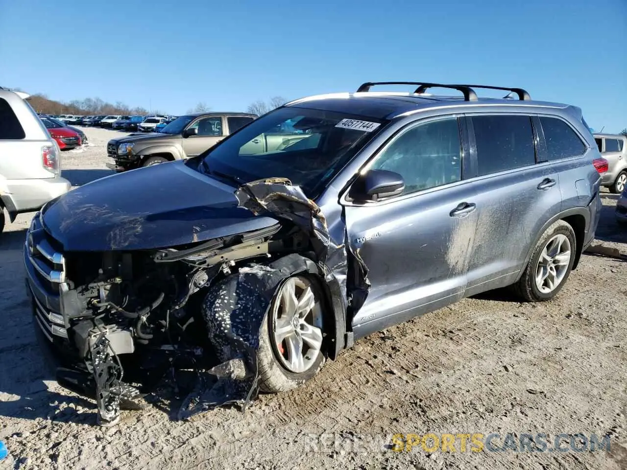 1 Photograph of a damaged car 5TDDGRFHXHS022739 TOYOTA HIGHLANDER 2017