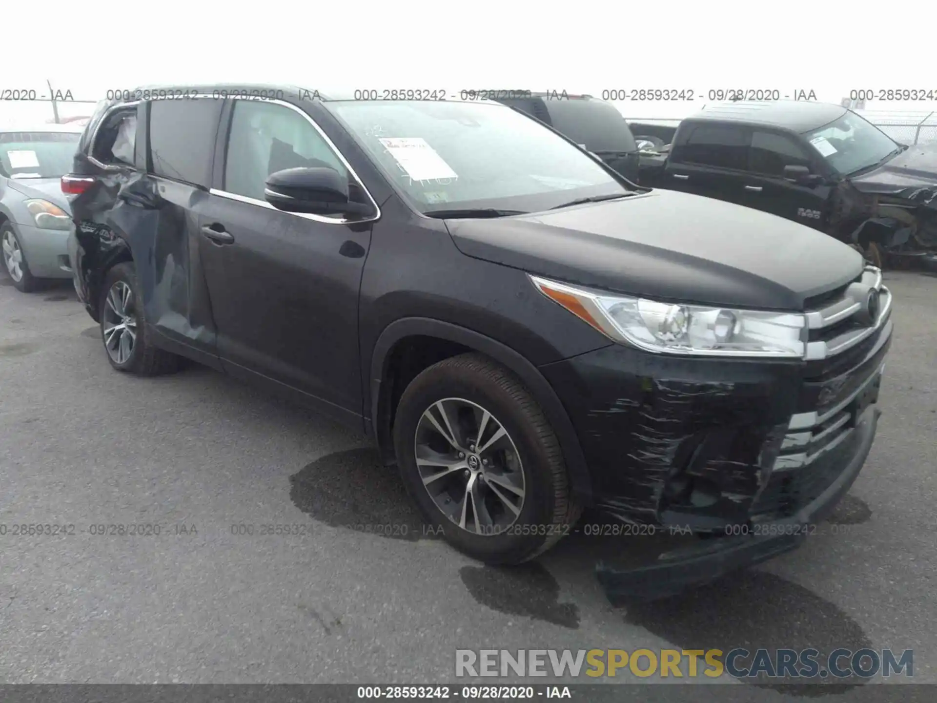 1 Photograph of a damaged car 5TDBZRFH5KS741907 TOYOTA HIGHLANDER 2019