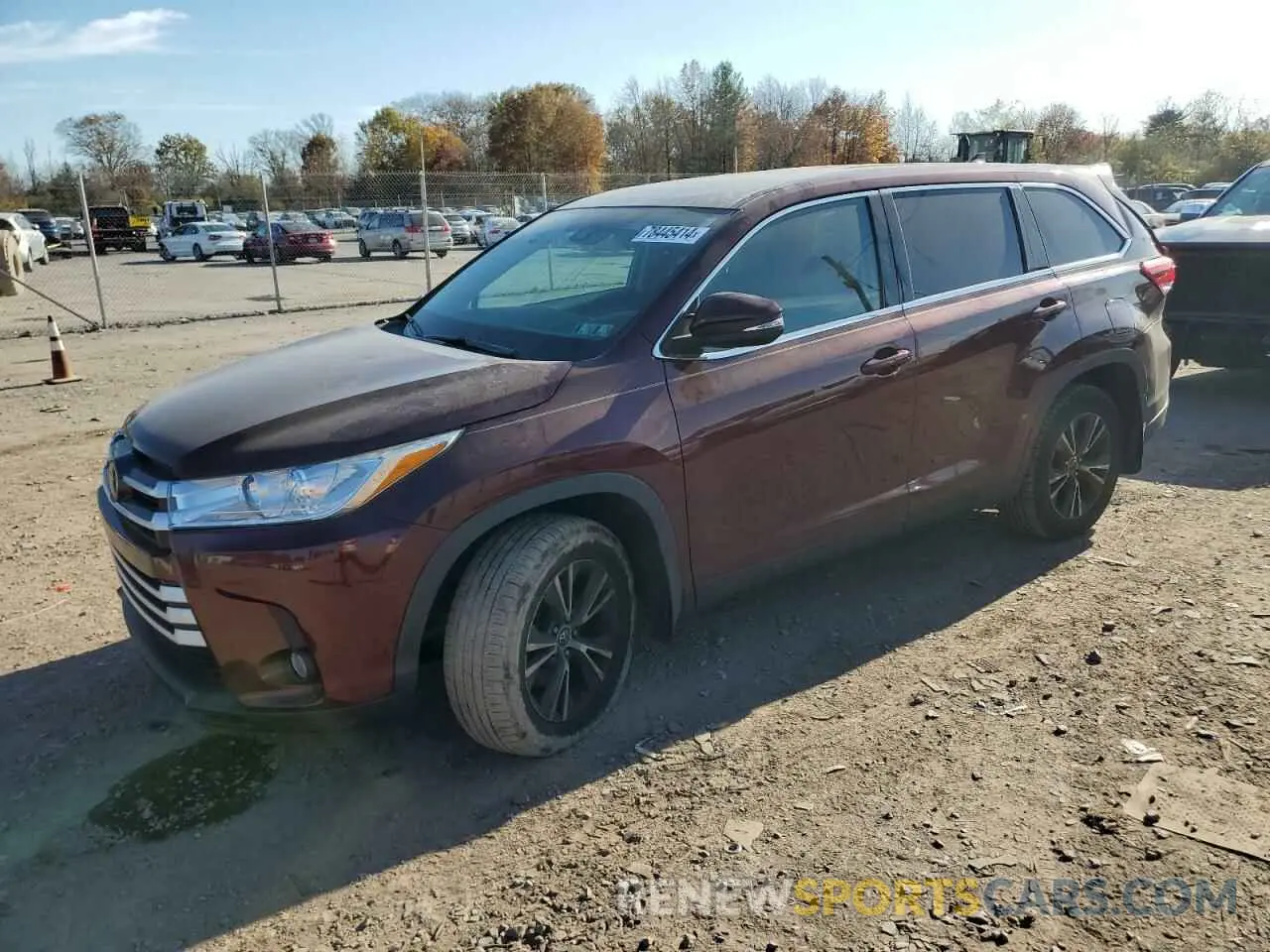 1 Photograph of a damaged car 5TDBZRFH6KS930243 TOYOTA HIGHLANDER 2019