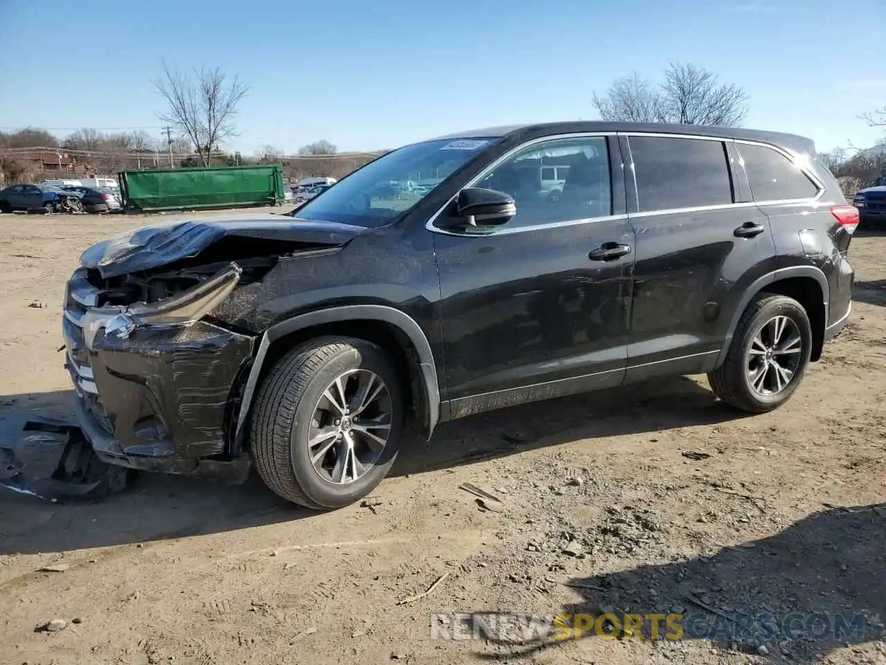 1 Photograph of a damaged car 5TDBZRFH7KS972727 TOYOTA HIGHLANDER 2019