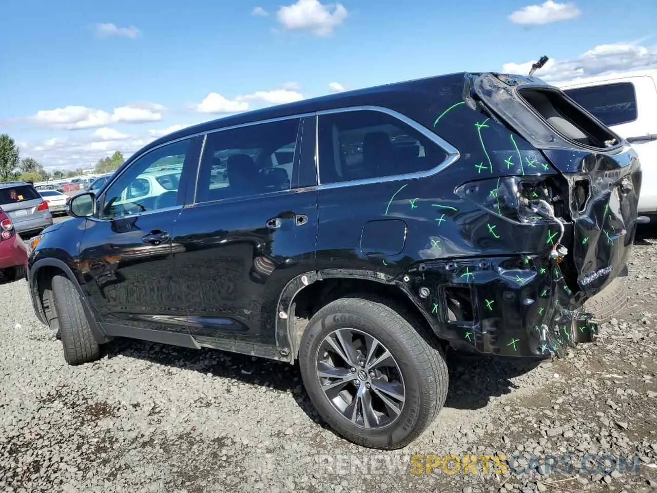 2 Photograph of a damaged car 5TDBZRFH8KS981436 TOYOTA HIGHLANDER 2019