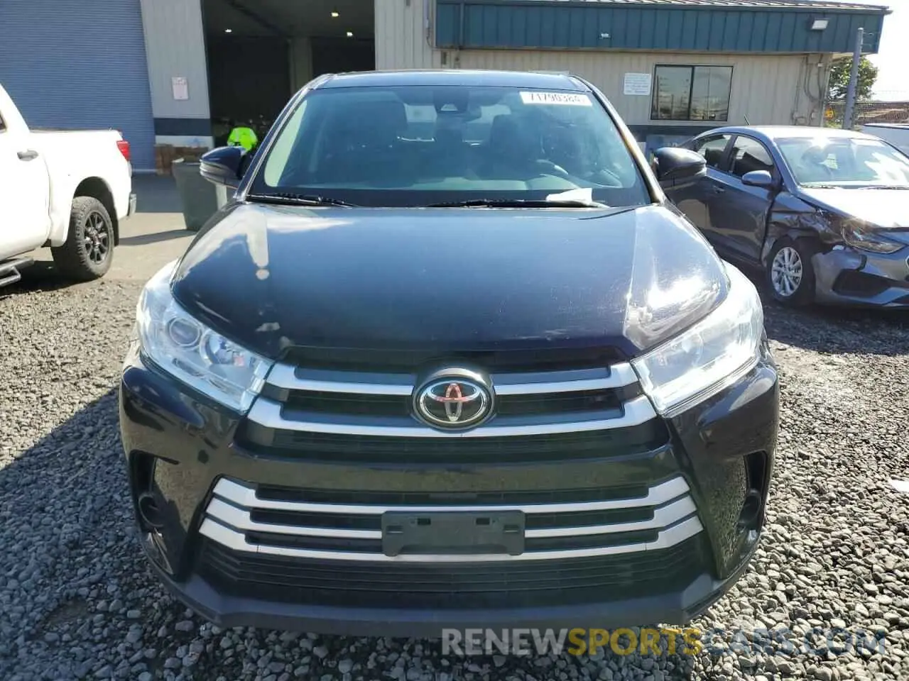 5 Photograph of a damaged car 5TDBZRFH8KS981436 TOYOTA HIGHLANDER 2019