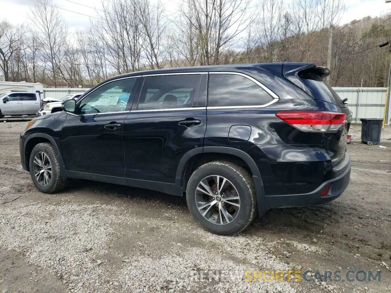 2 Photograph of a damaged car 5TDBZRFH8KS982425 TOYOTA HIGHLANDER 2019