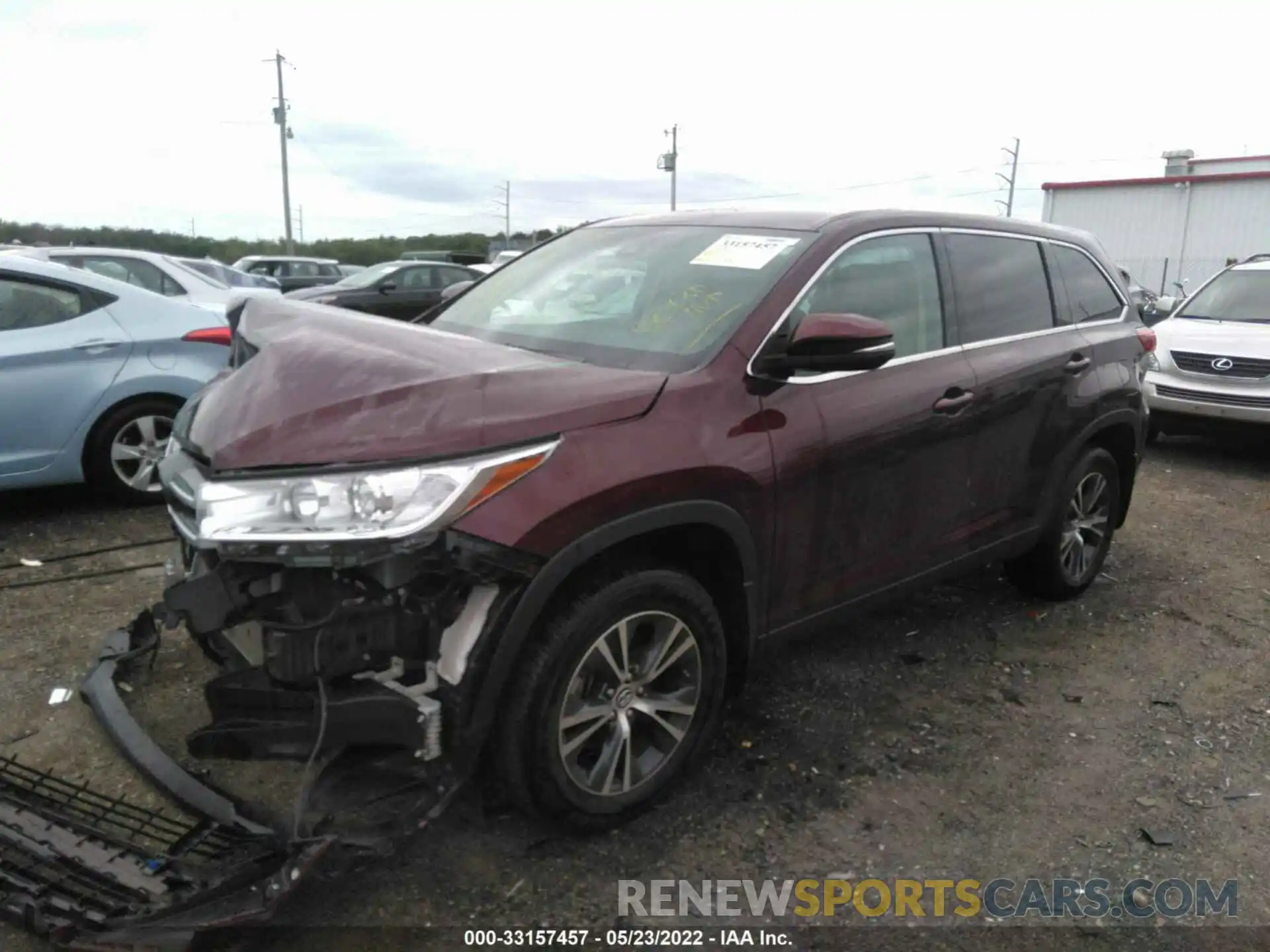 2 Photograph of a damaged car 5TDBZRFH8KS990380 TOYOTA HIGHLANDER 2019