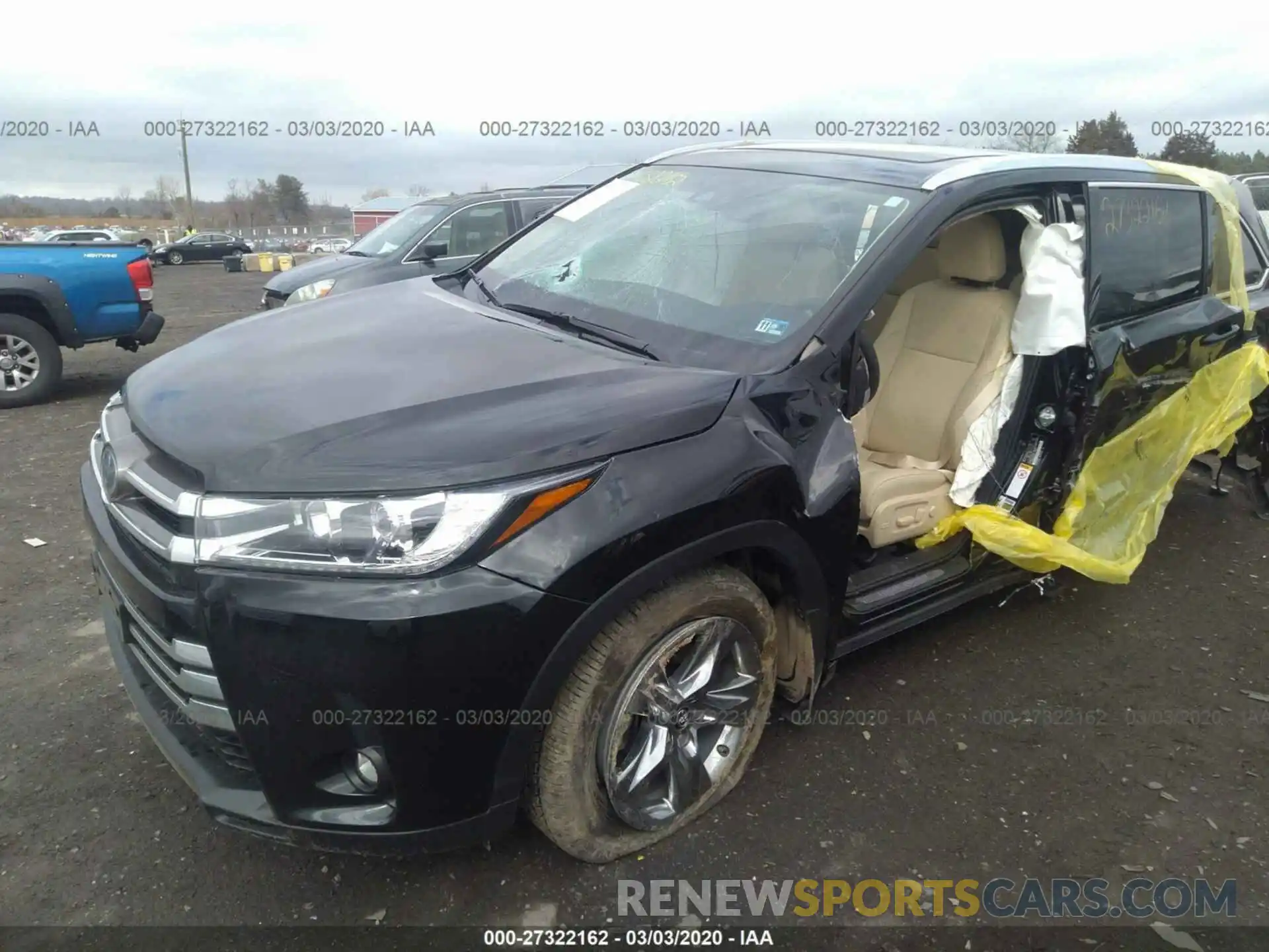 2 Photograph of a damaged car 5TDDGRFH1KS057841 TOYOTA HIGHLANDER 2019