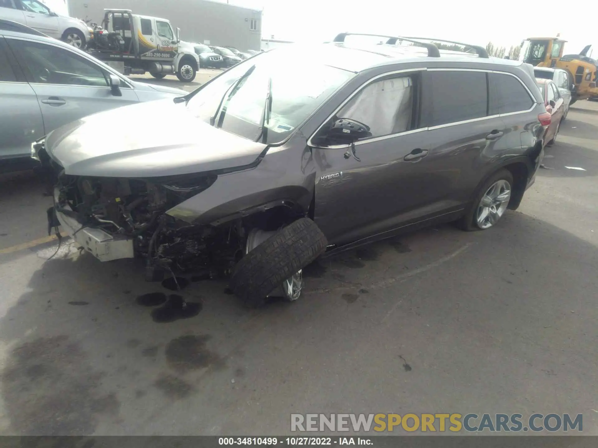 2 Photograph of a damaged car 5TDDGRFH7KS064227 TOYOTA HIGHLANDER 2019