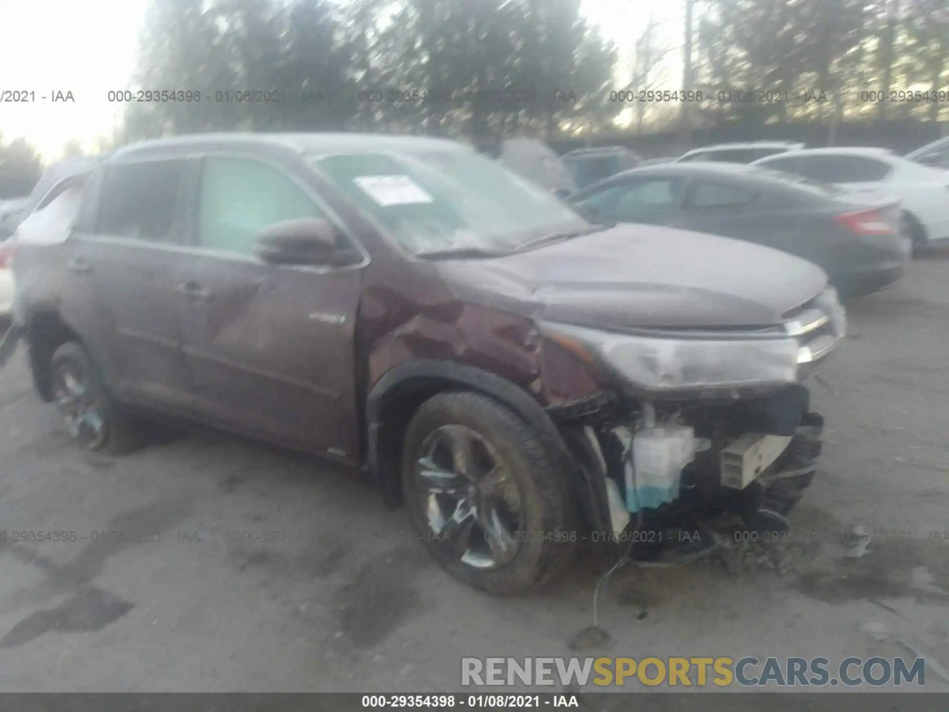 1 Photograph of a damaged car 5TDDGRFH8KS060526 TOYOTA HIGHLANDER 2019