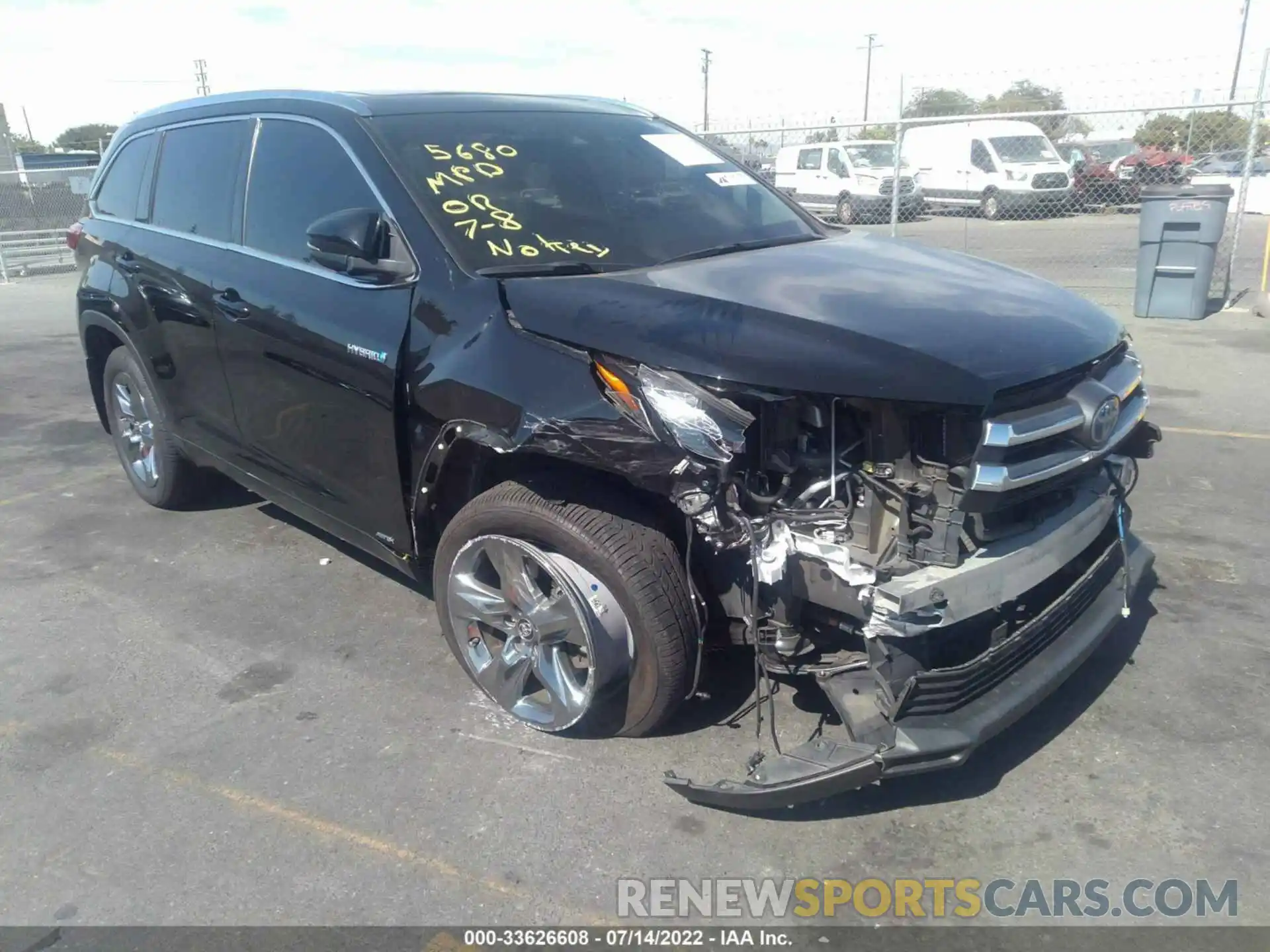 1 Photograph of a damaged car 5TDDGRFHXKS065680 TOYOTA HIGHLANDER 2019