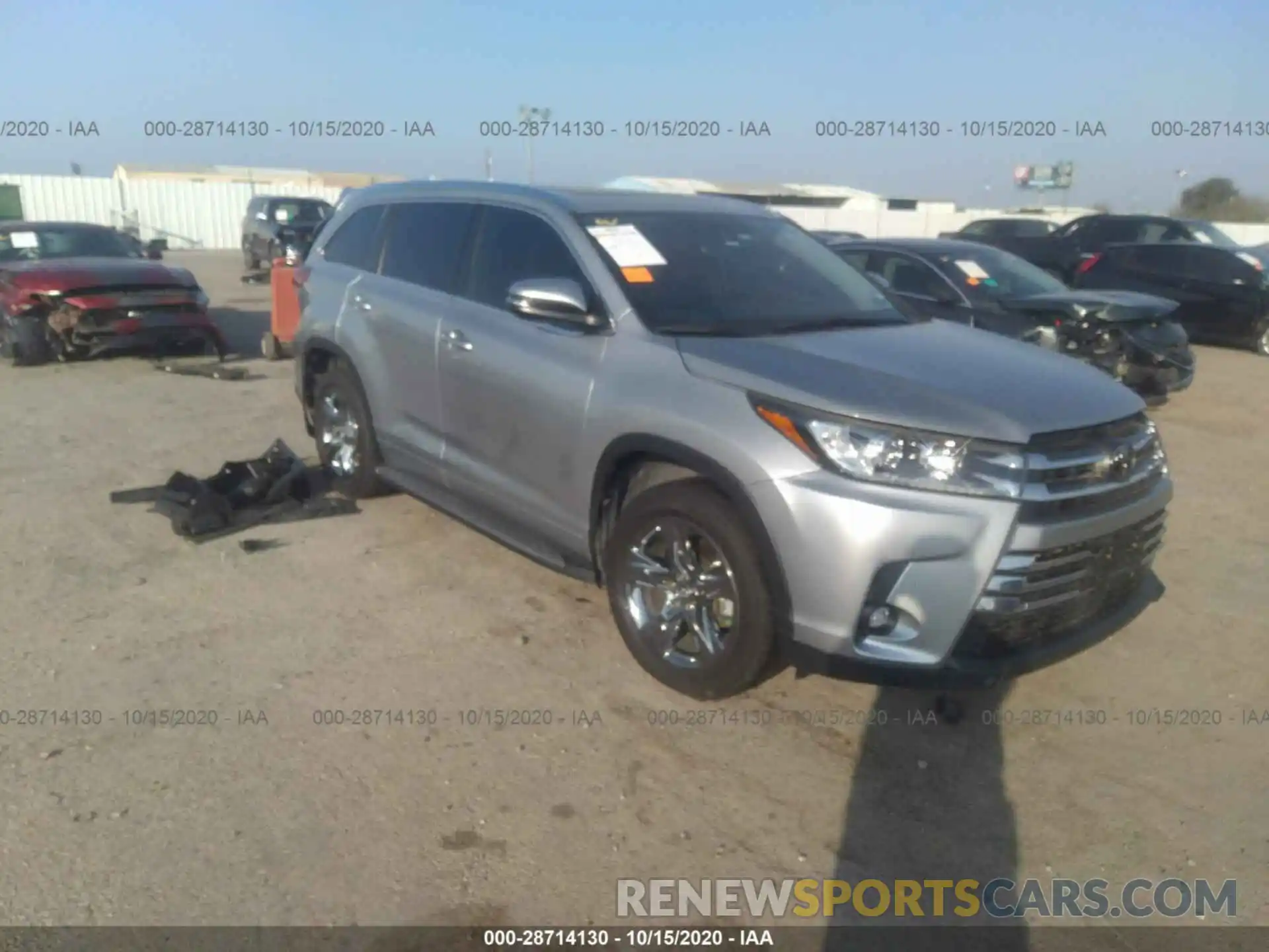 1 Photograph of a damaged car 5TDDZRFH0KS951307 TOYOTA HIGHLANDER 2019