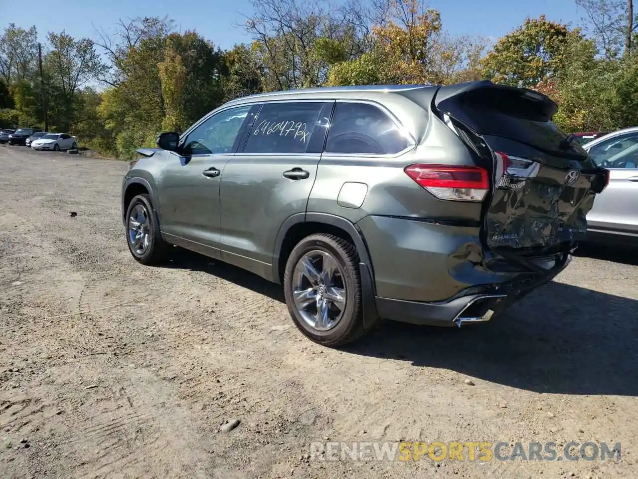 3 Photograph of a damaged car 5TDDZRFH3KS710857 TOYOTA HIGHLANDER 2019