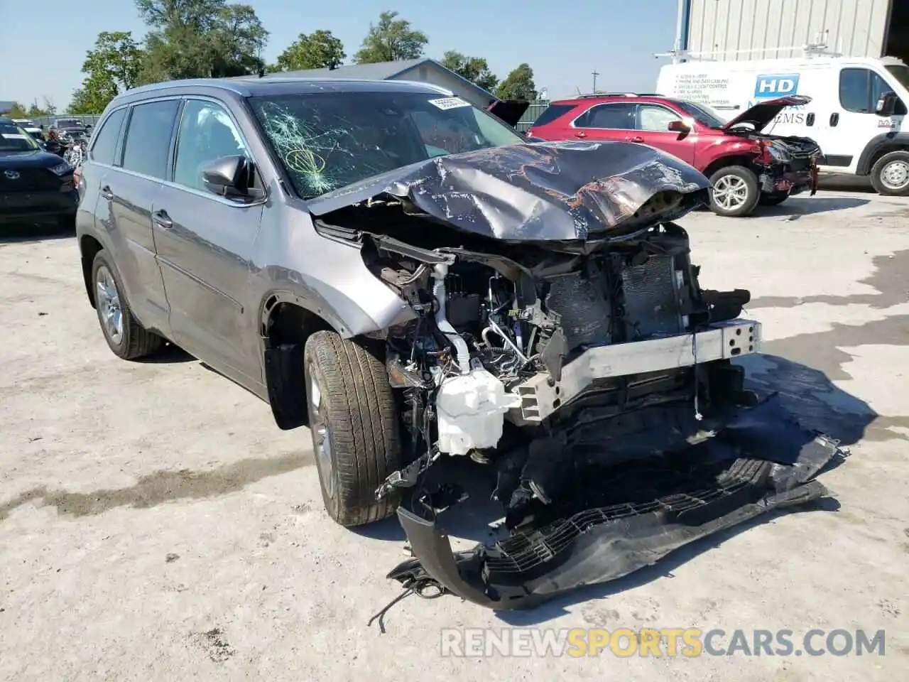 1 Photograph of a damaged car 5TDDZRFH3KS986133 TOYOTA HIGHLANDER 2019