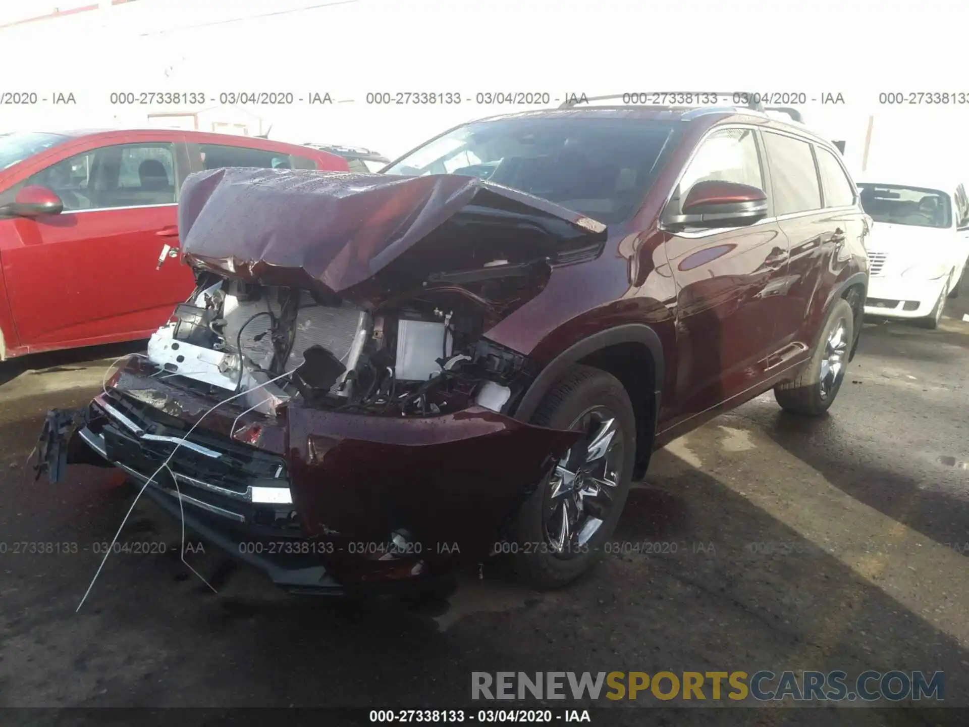 2 Photograph of a damaged car 5TDDZRFH5KS742502 TOYOTA HIGHLANDER 2019