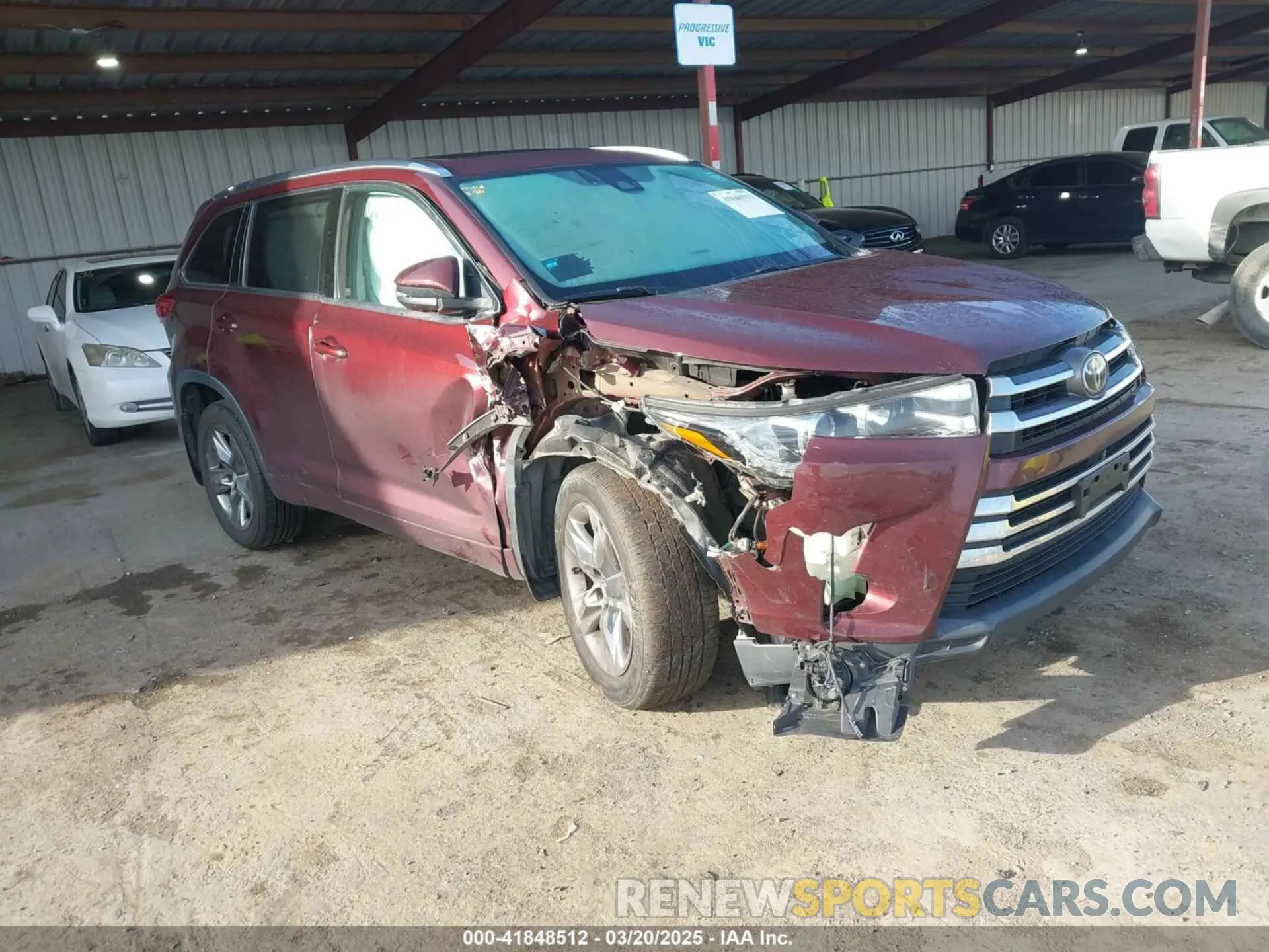 1 Photograph of a damaged car 5TDDZRFH5KS948600 TOYOTA HIGHLANDER 2019